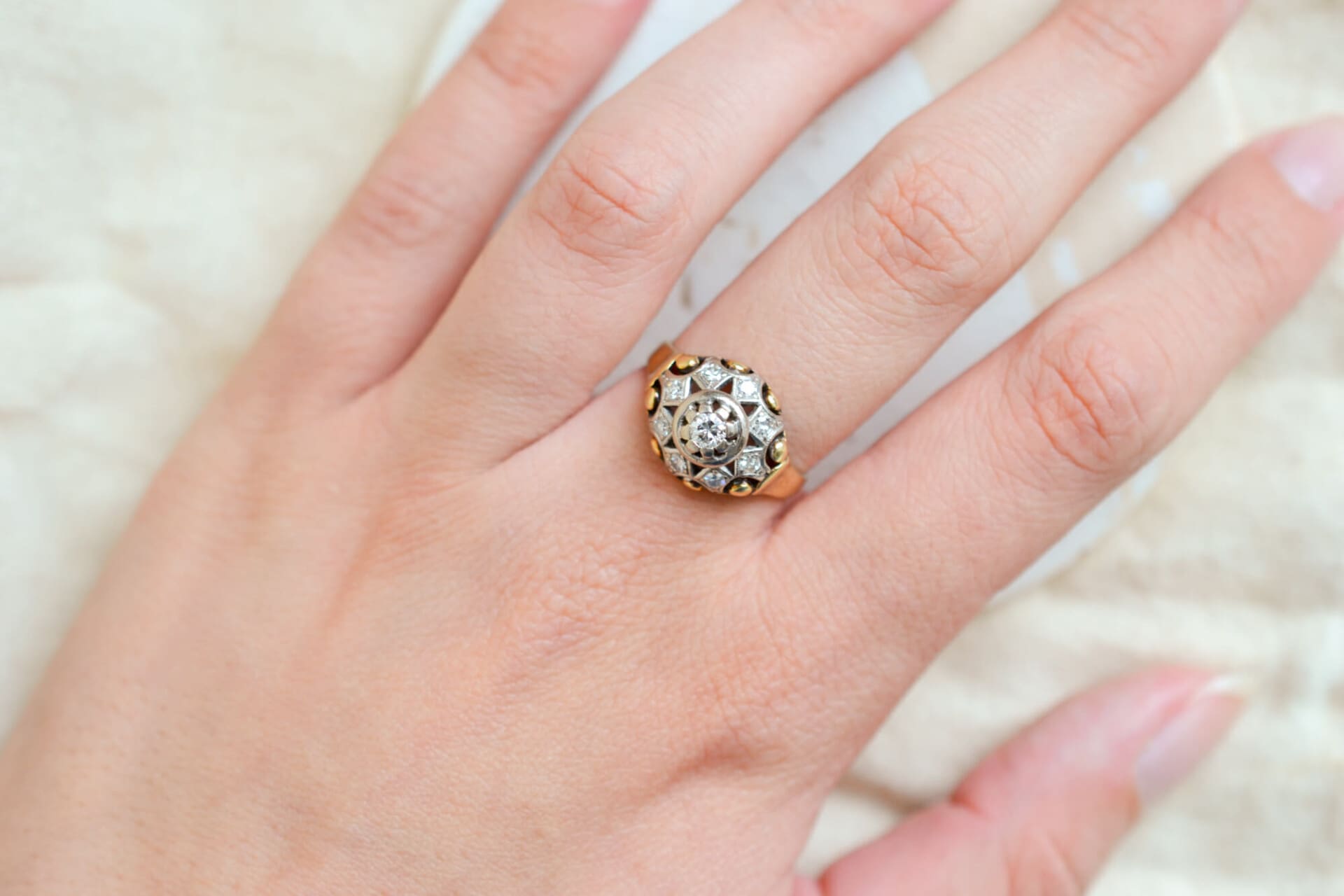 Bague dôme Diamants