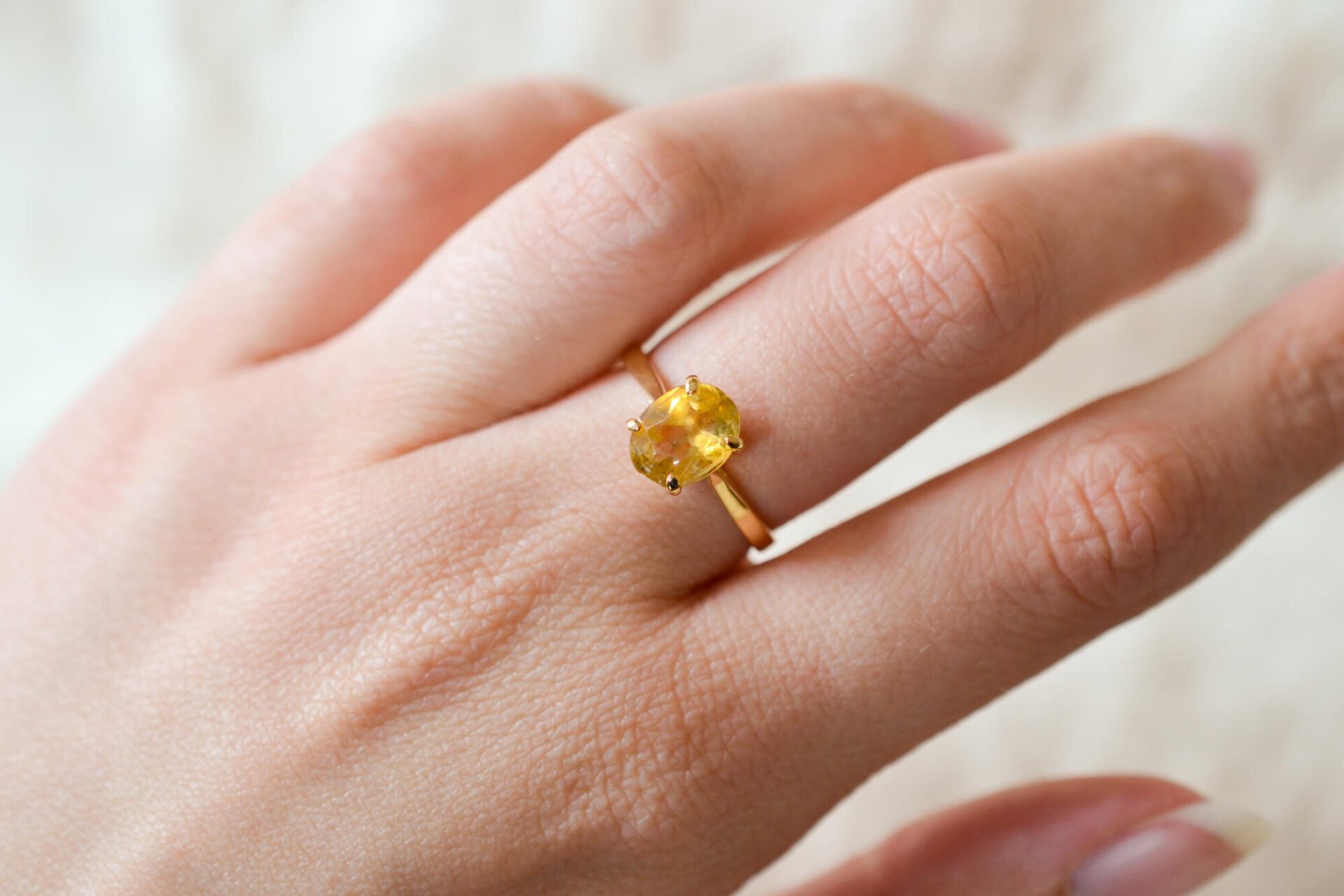Bague Solitaire Citrine