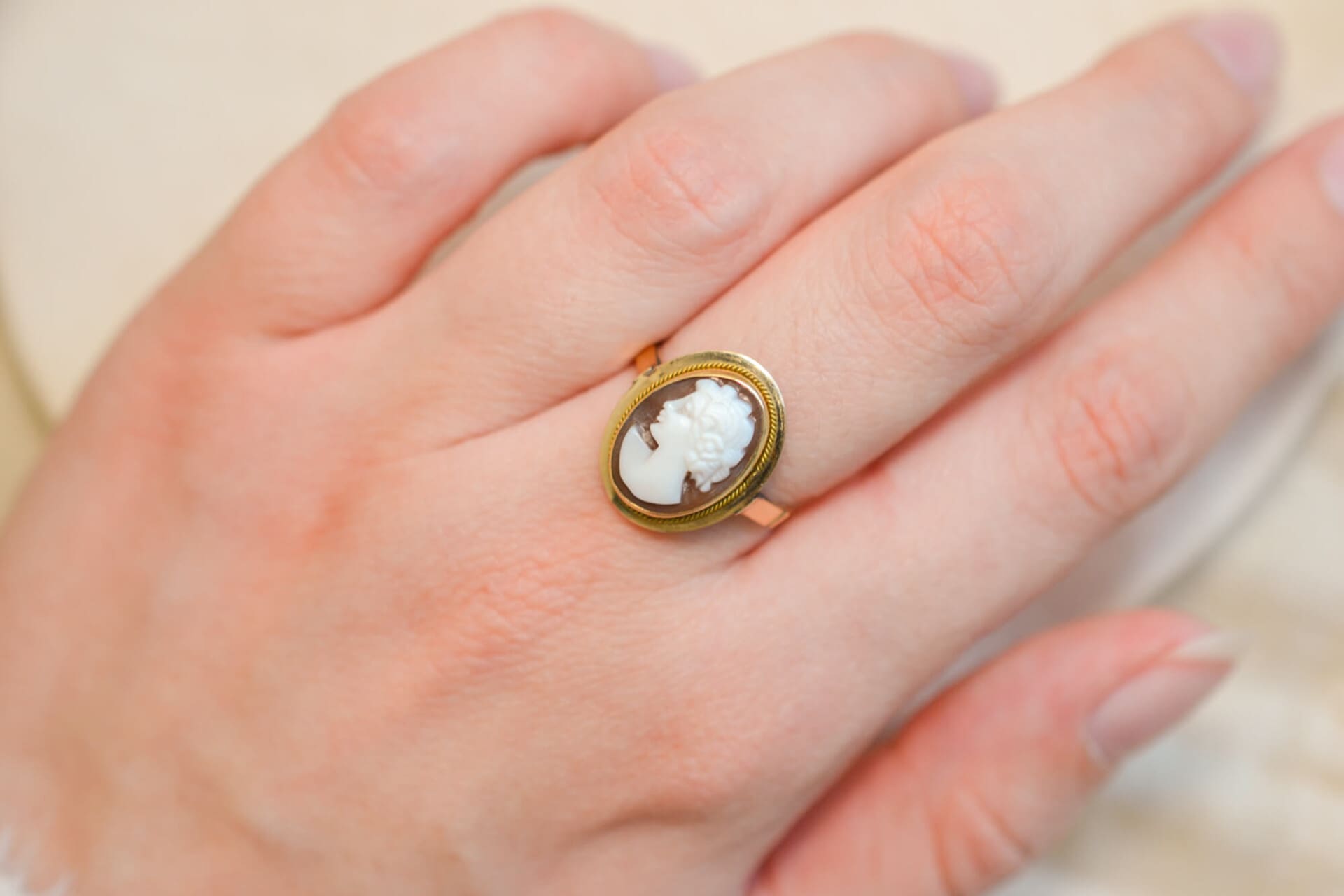 Bague Camée Agate brune