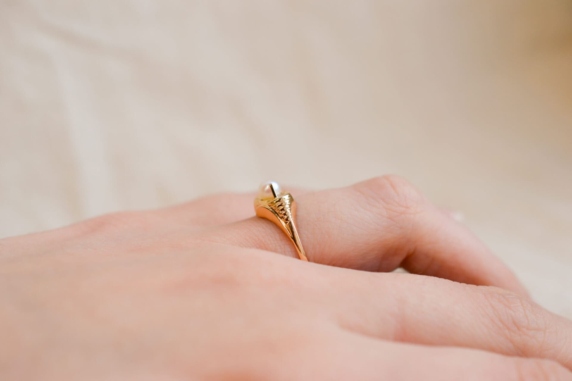 Bague Perle volute