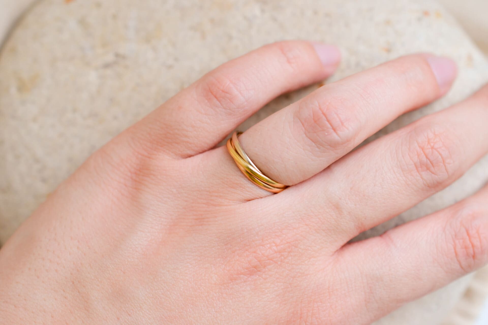 Bague anneaux 3 Ors style Trinity