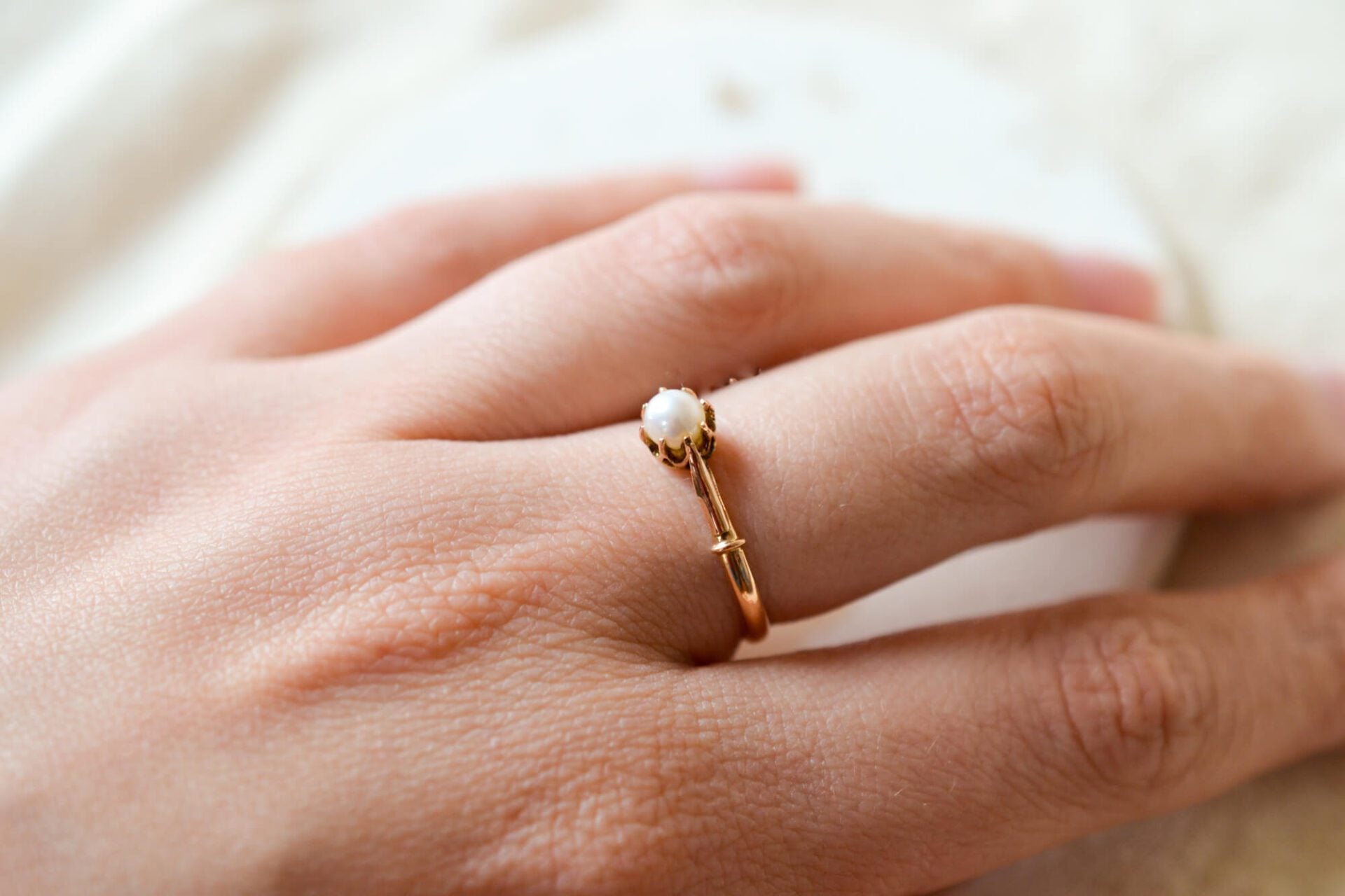 Bague Perle Solitaire