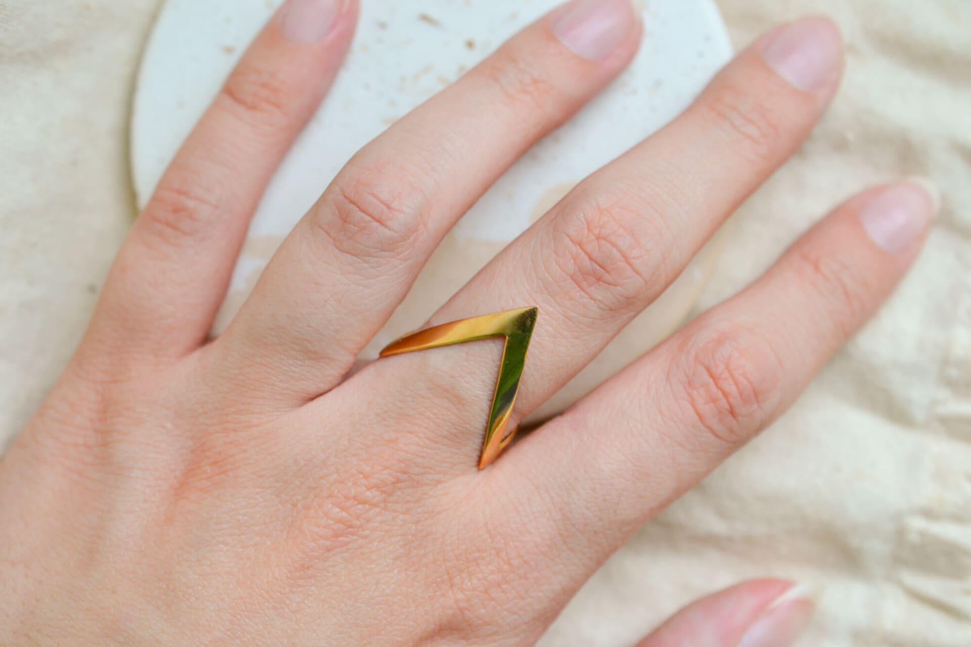 Bague "V" Or jaune