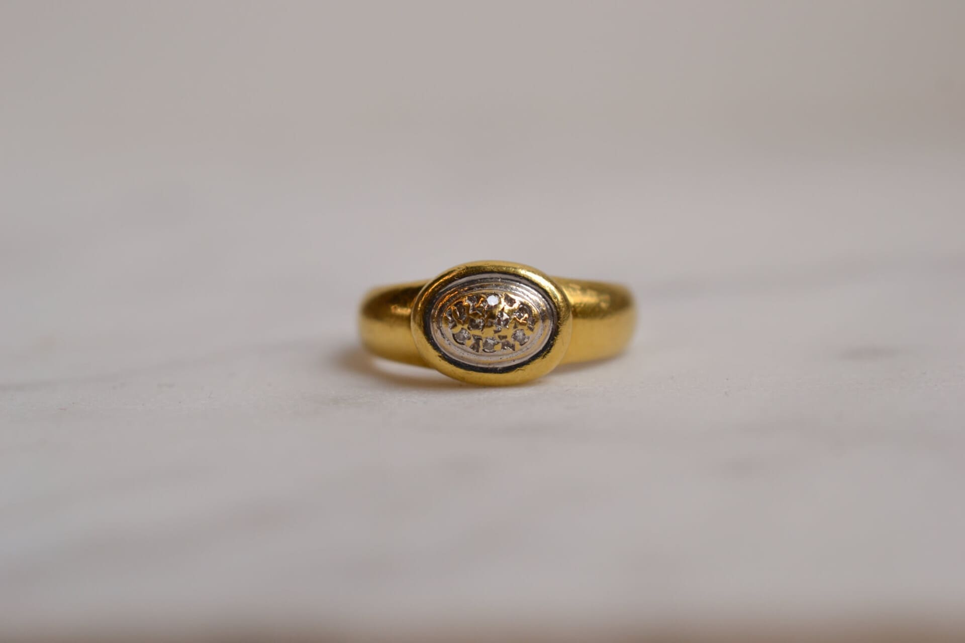 Bague dôme 2 Ors Diamants