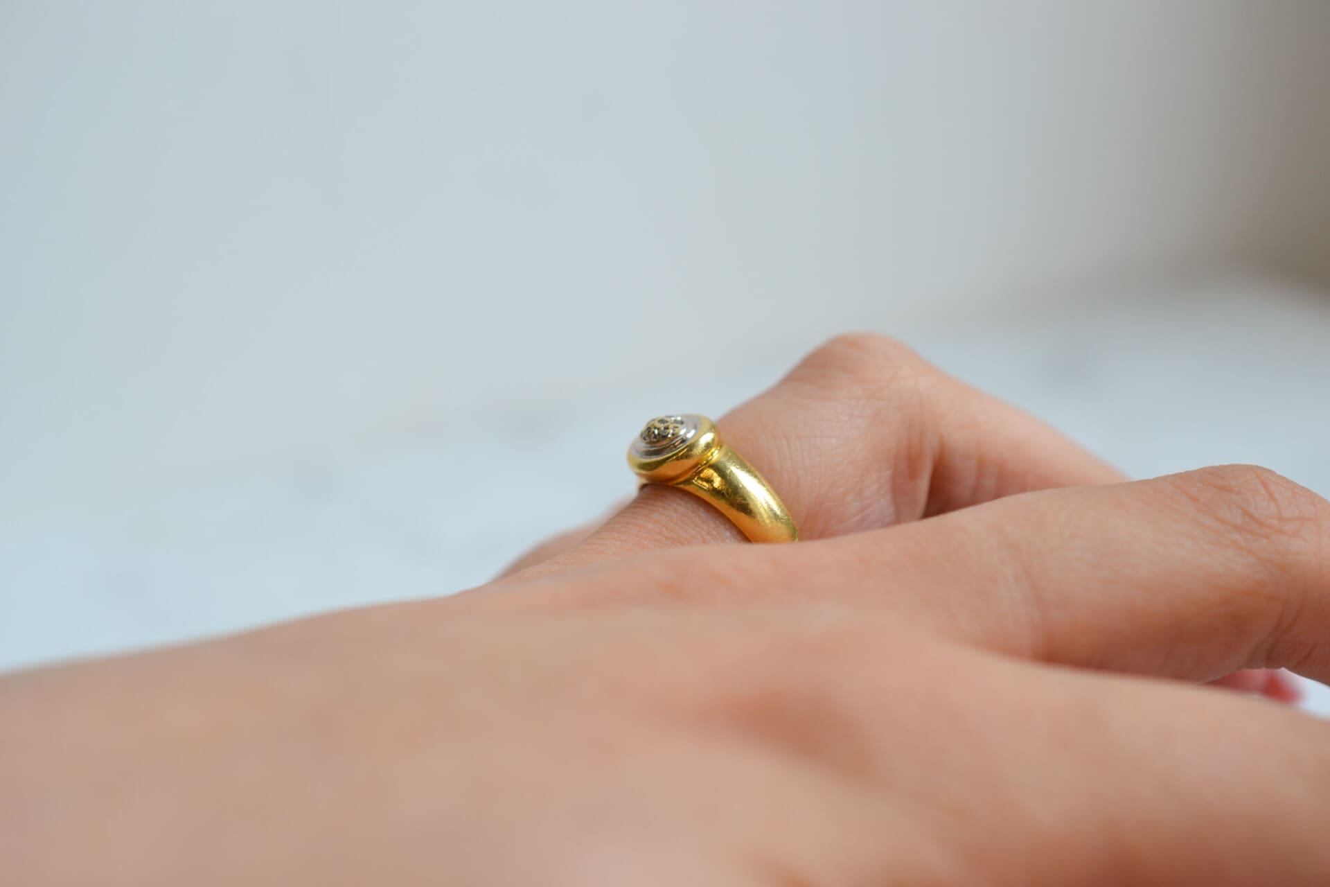 Bague dôme 2 Ors Diamants