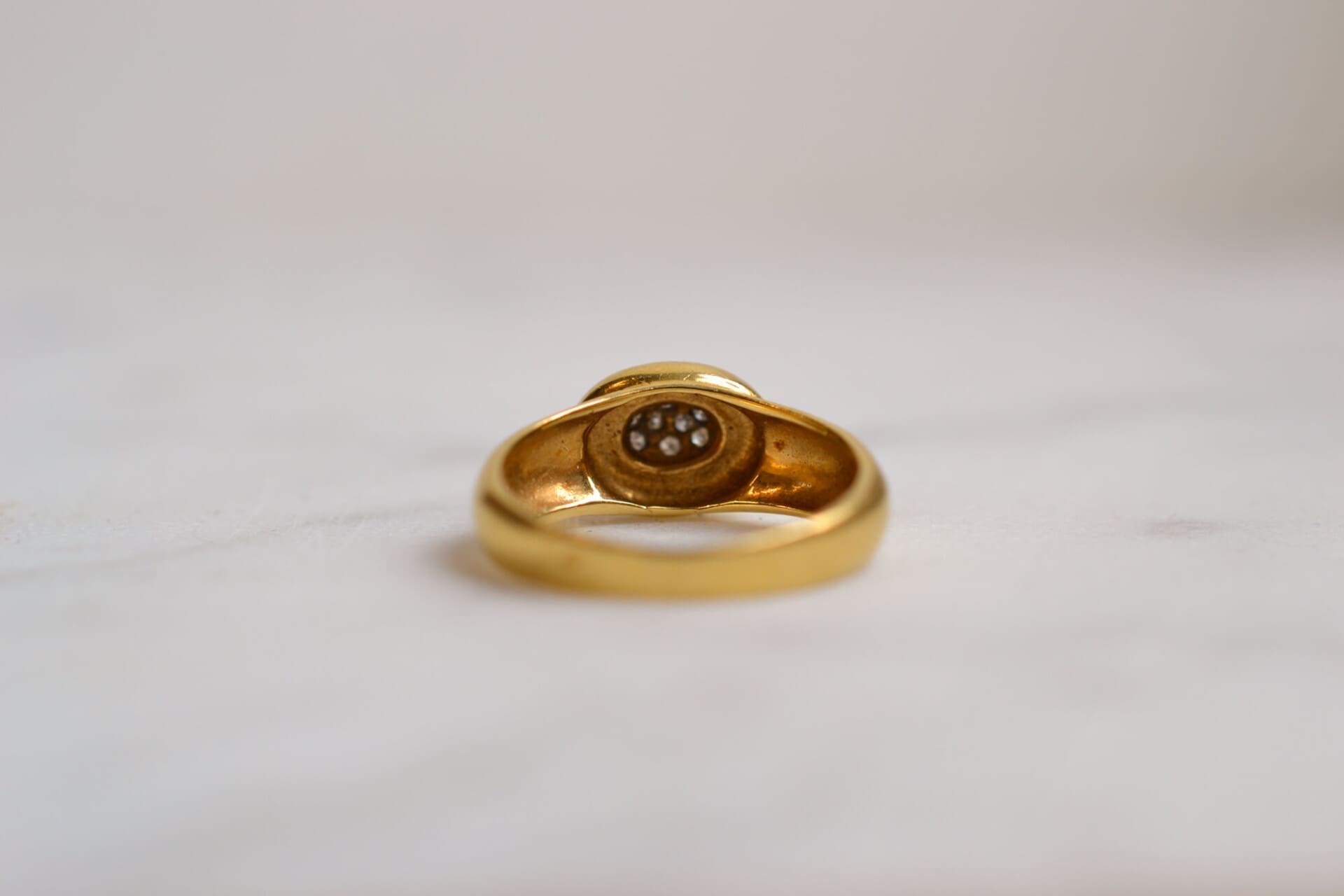 Bague dôme 2 Ors Diamants