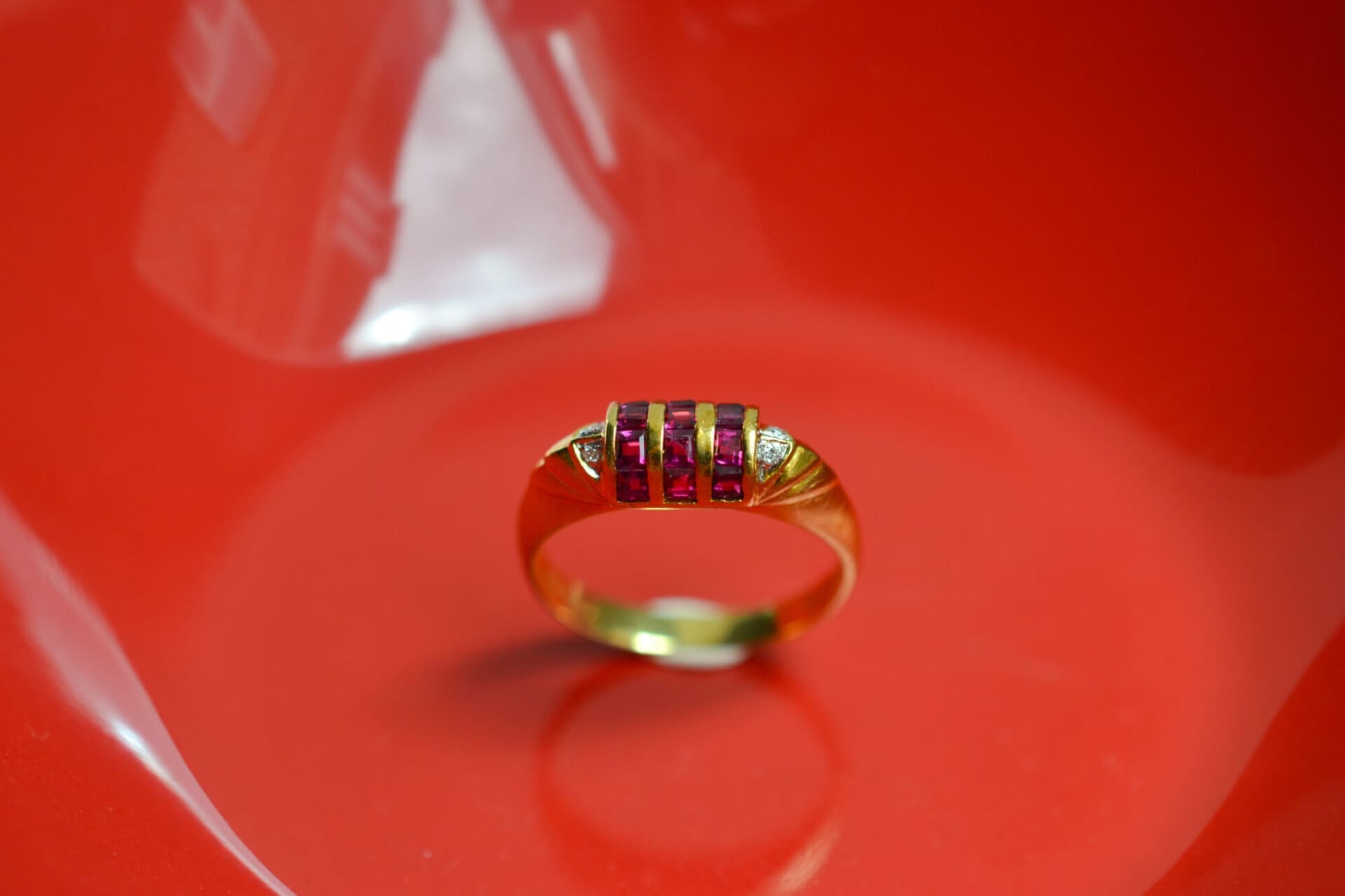 Bague dôme Rubis et Diamants