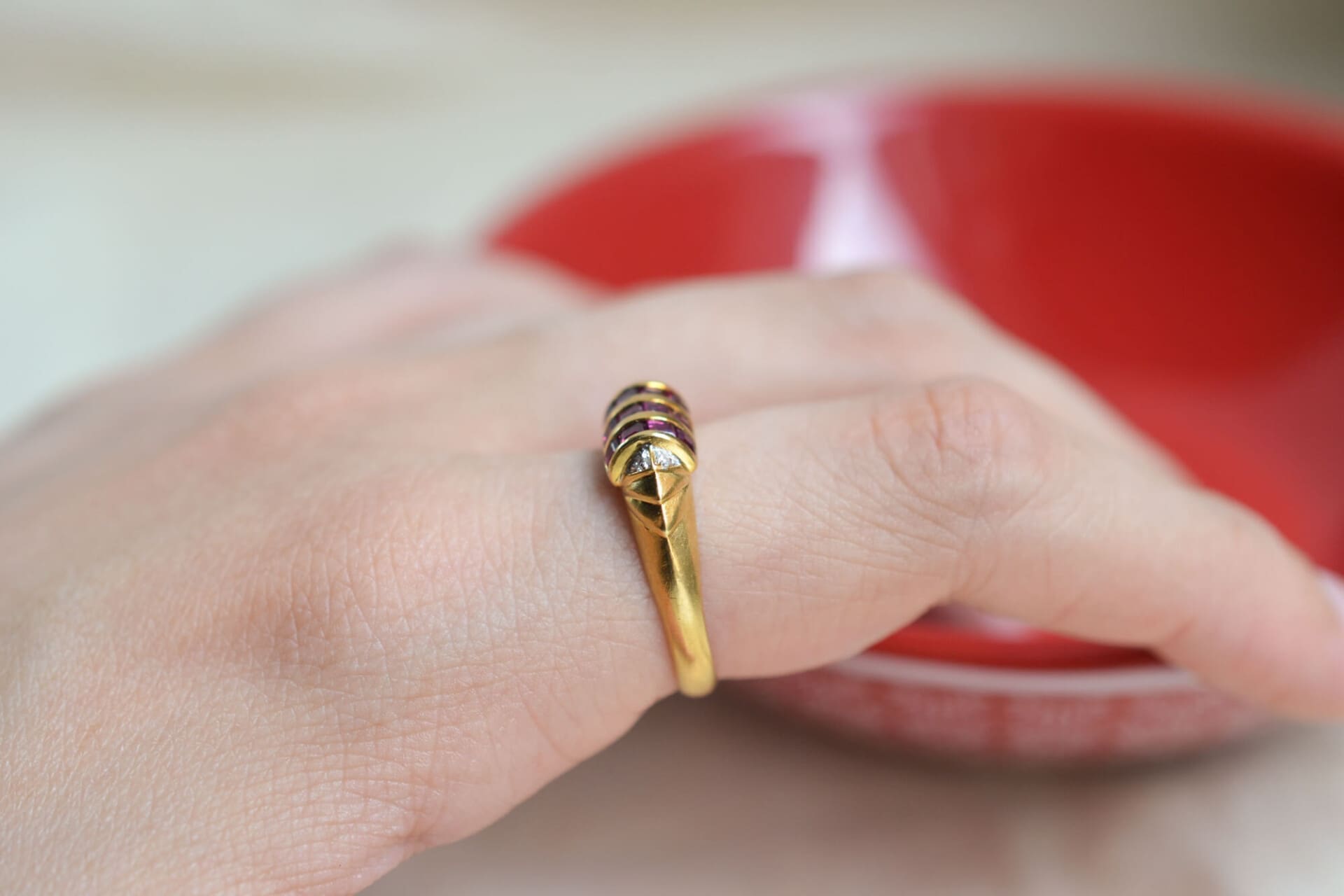 Bague dôme Rubis et Diamants