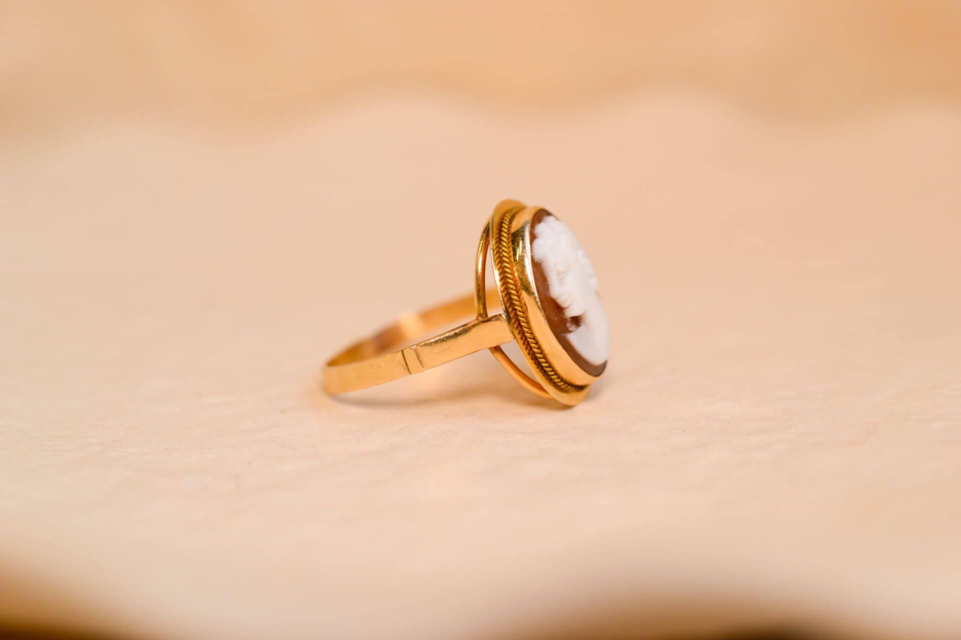 Bague Camée Agate brune