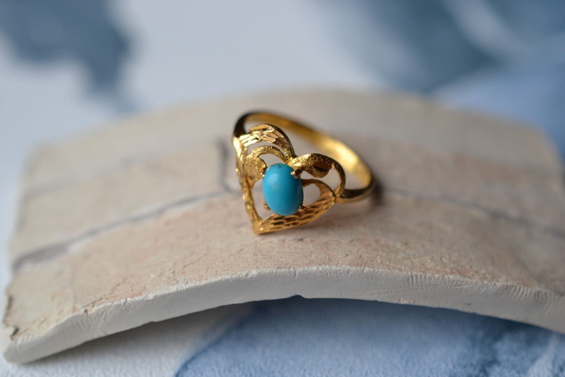 Turquoise heart ring