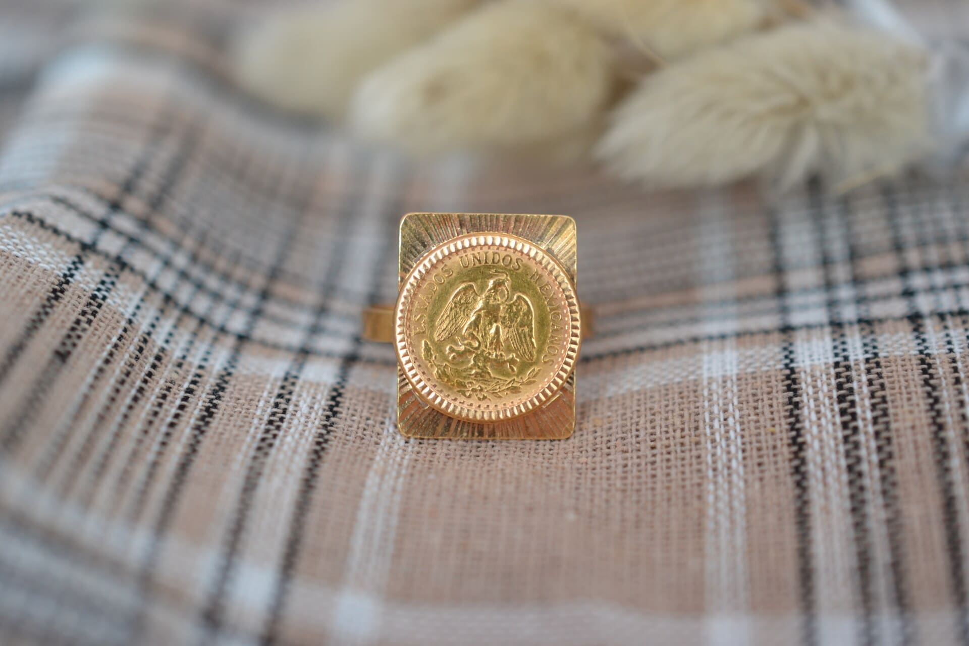 Bague pièce Dos Pesos Mexicain