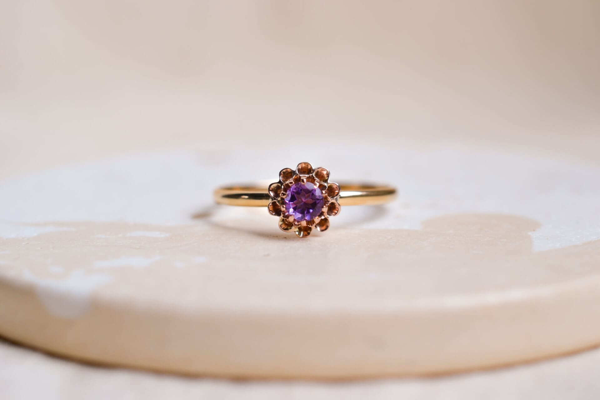 Bague fleur Améthyste