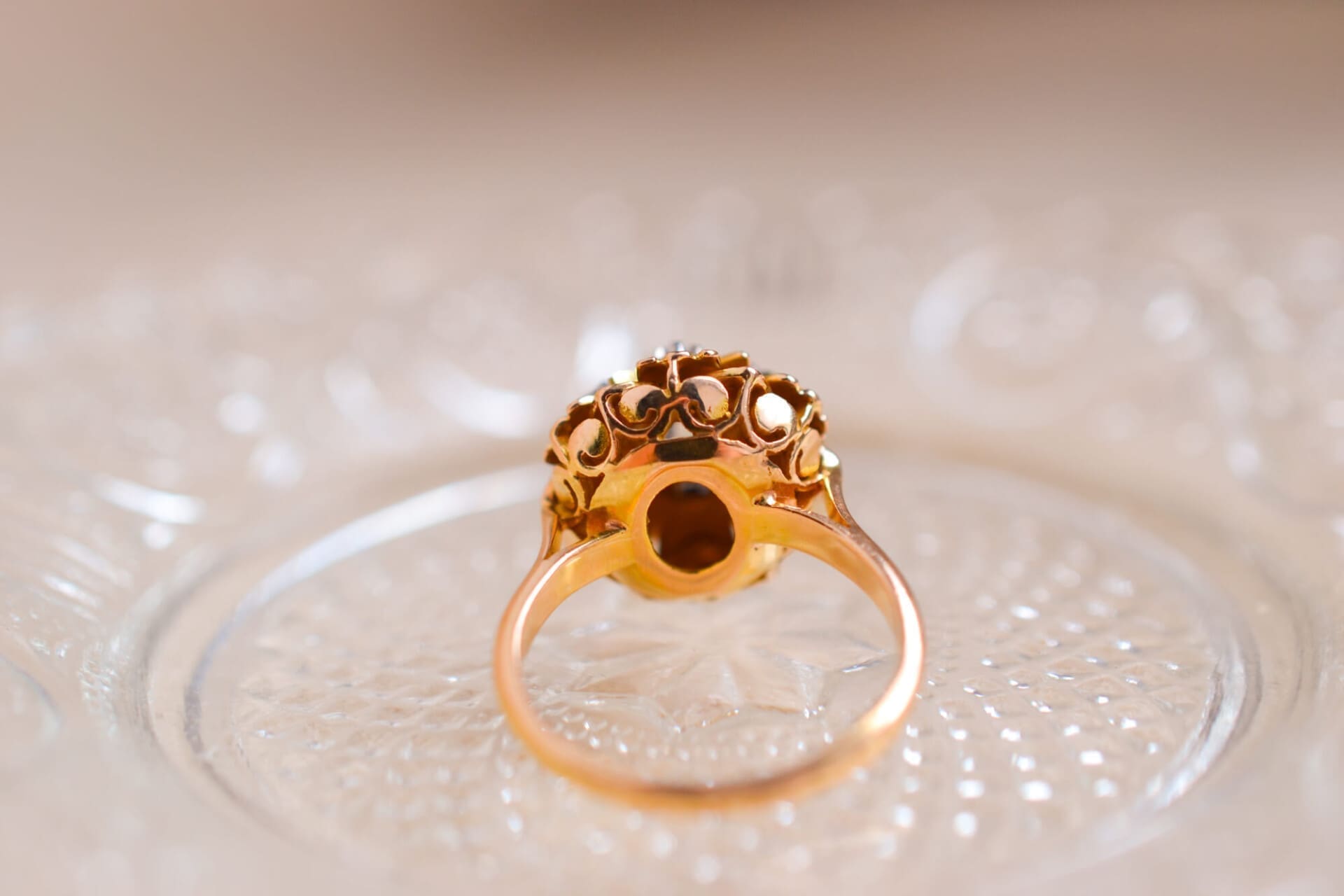 Bague fleur Diamants style Art Déco