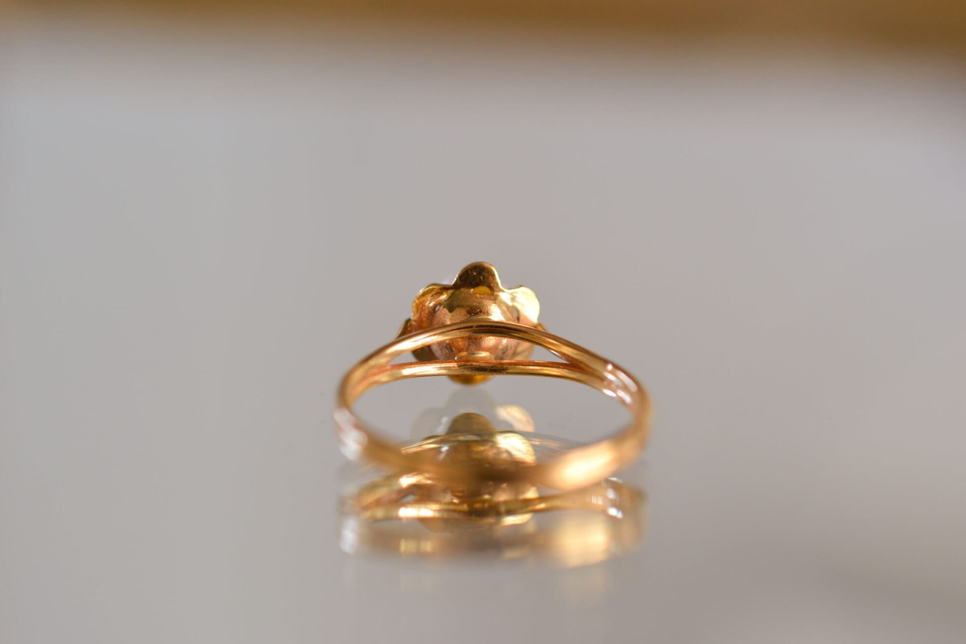 Bague fleur Or jaune Perle de culture