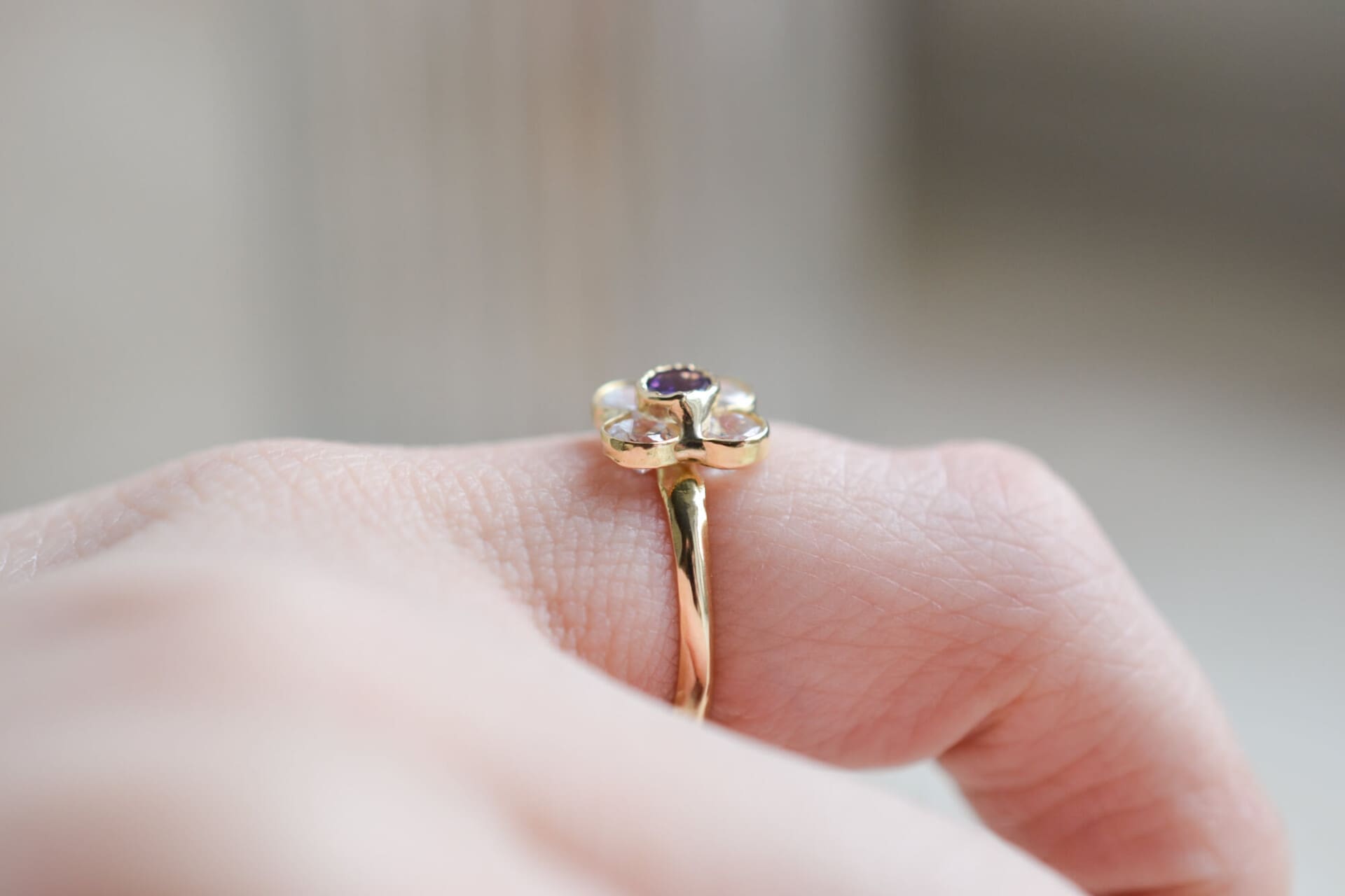 Bague fleur Oxyde violet