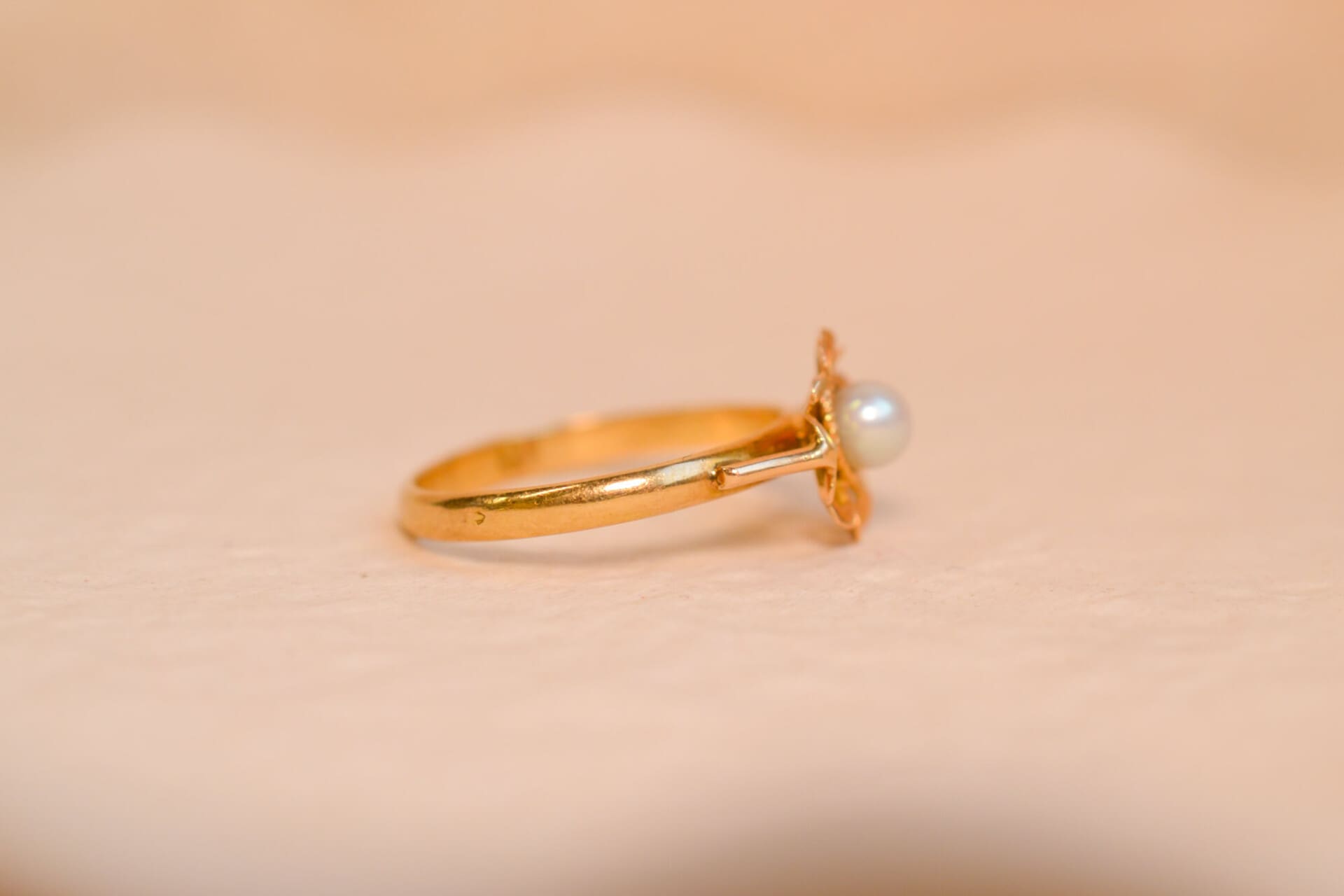 Bague fleur Perle de culture