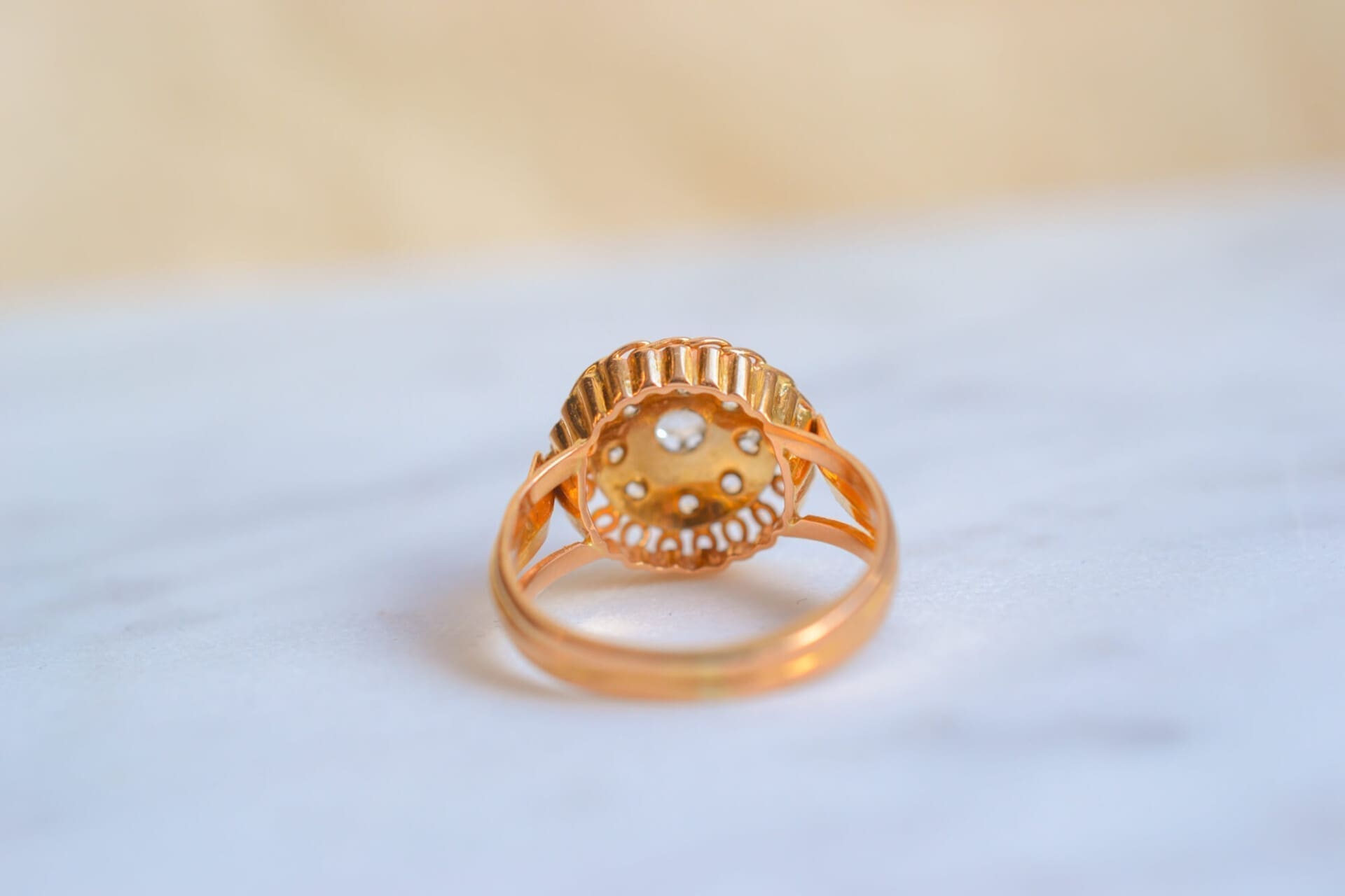 Bague fleur circulaire Oxydes