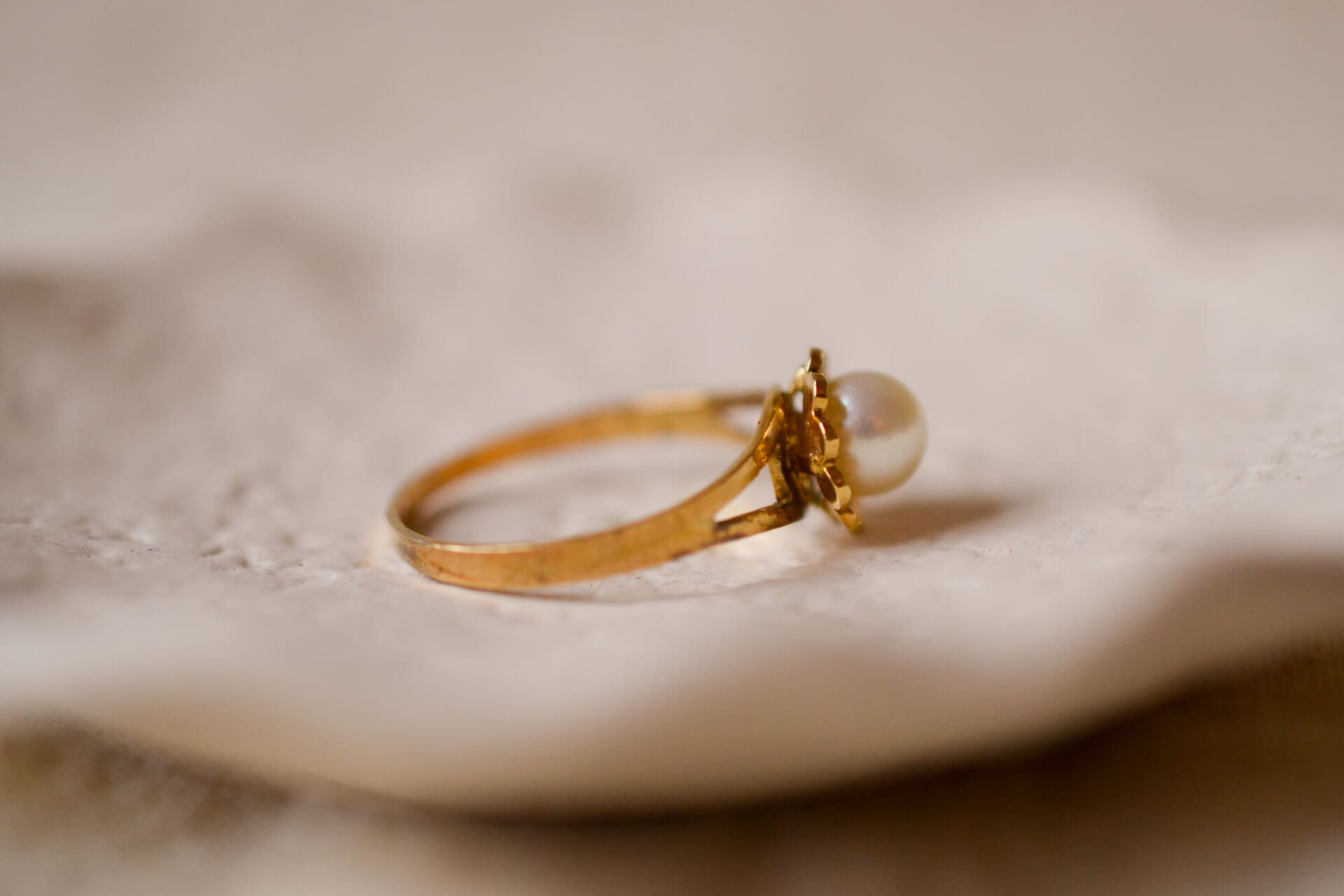 Bague fleur Perle