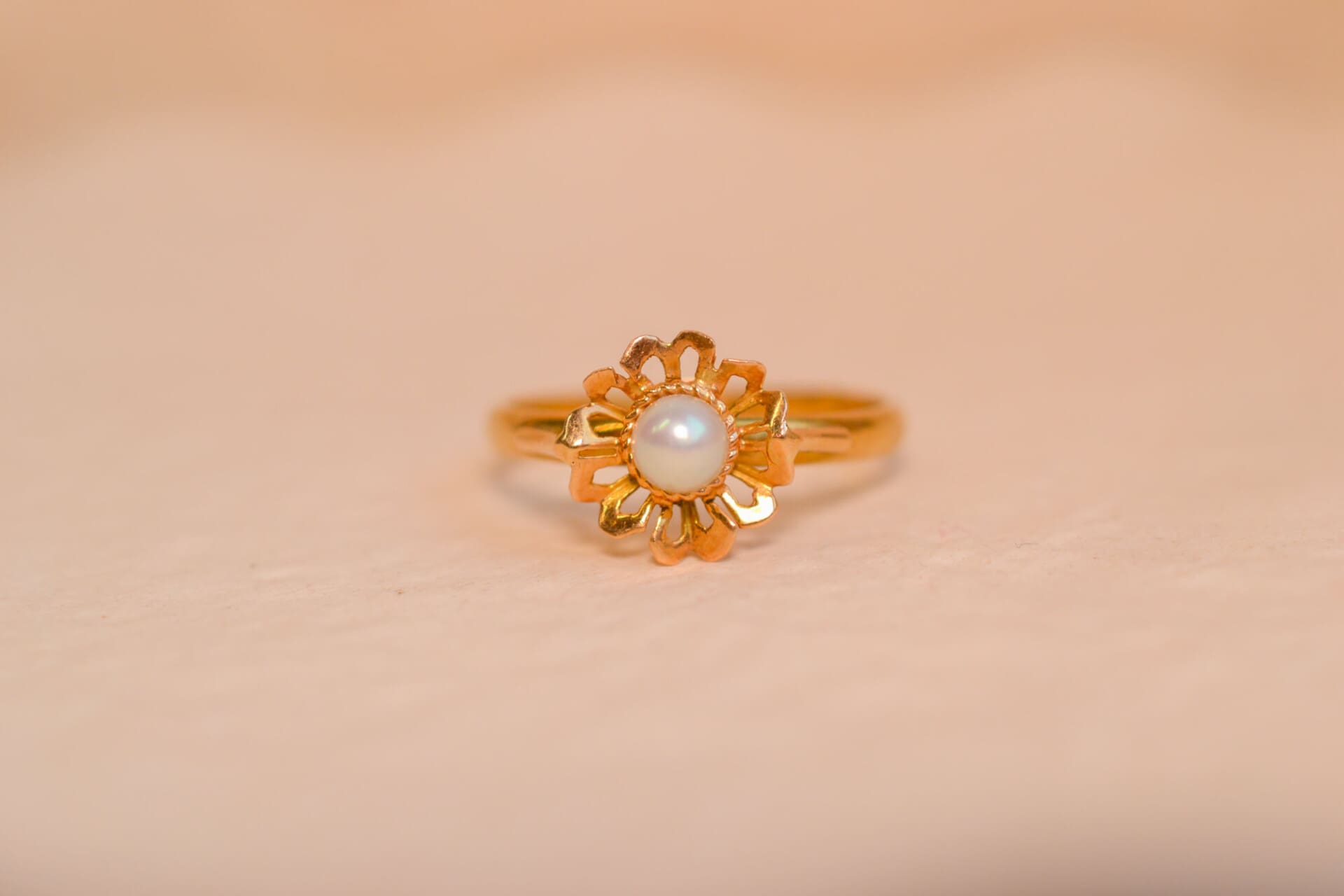 Bague fleur Perle de culture