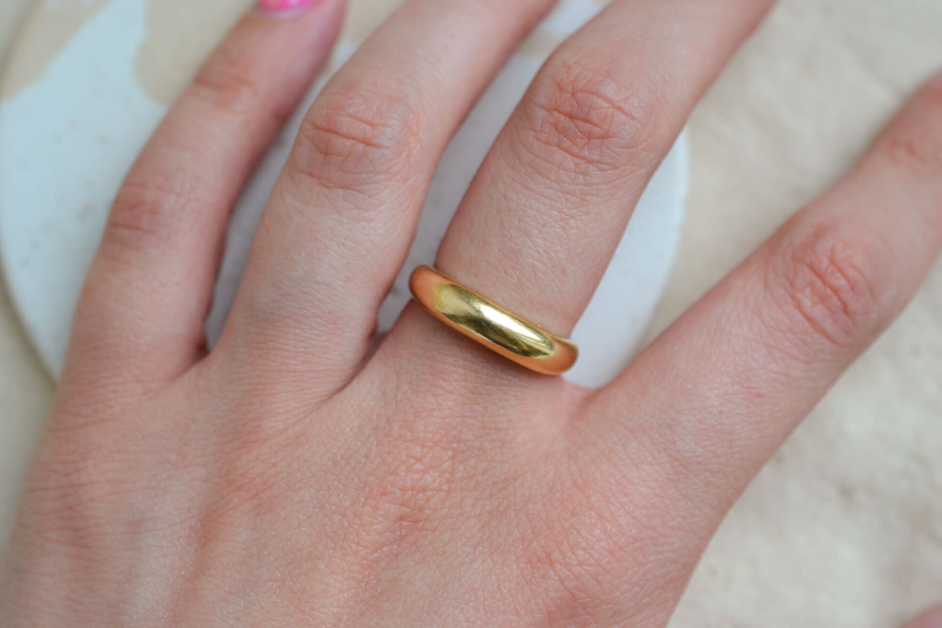 Bague jonc bombée