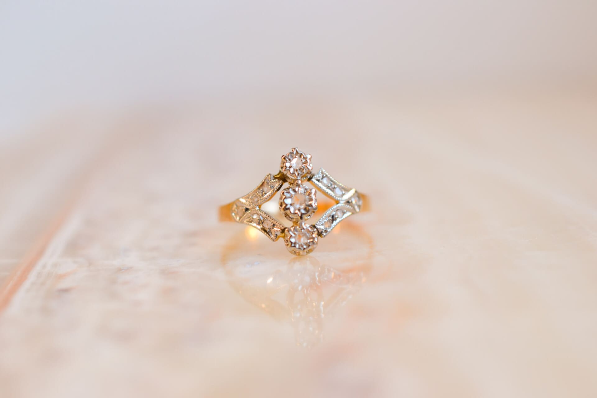 Bague losange 2 Ors Diamants
