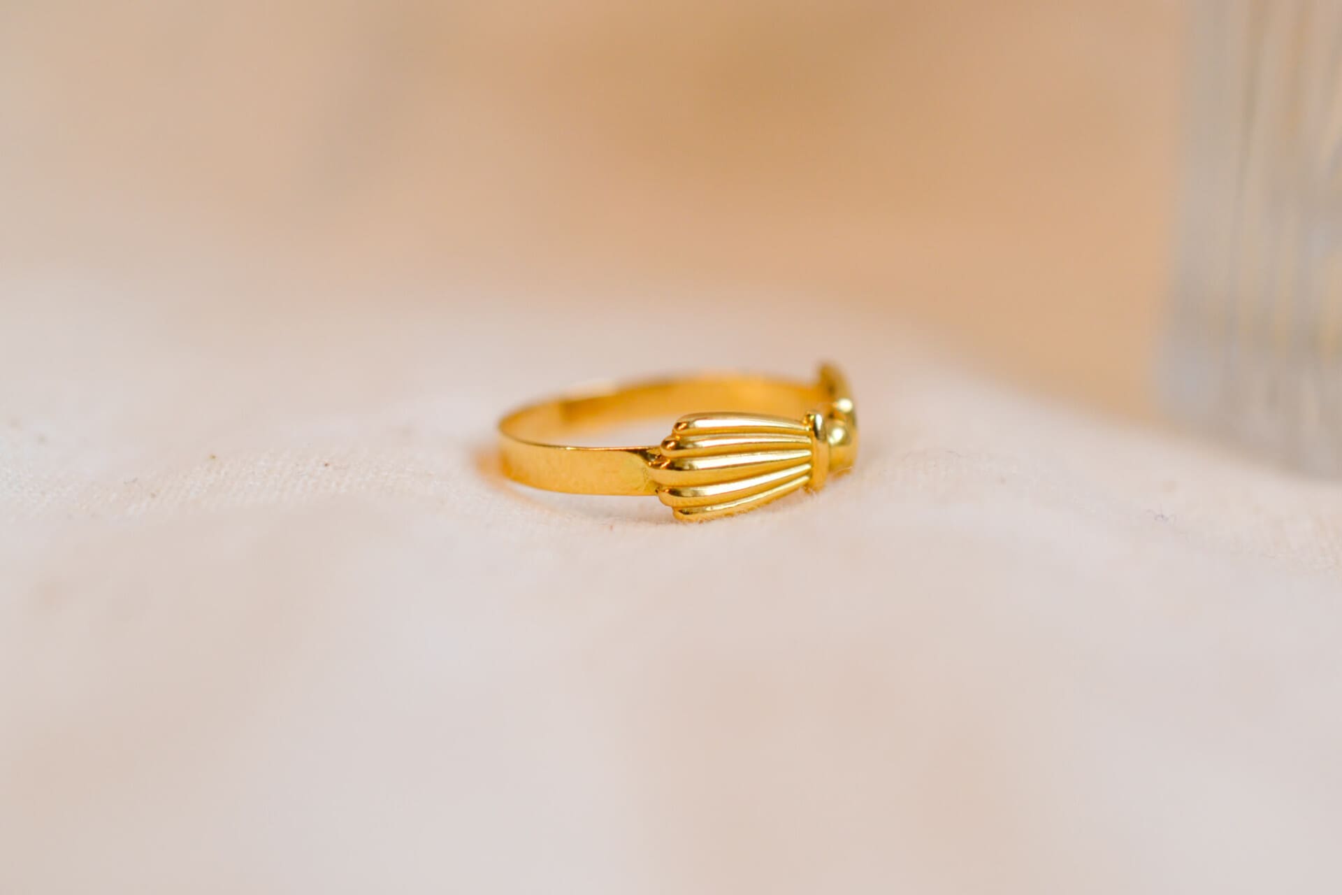 Bague noeud rainuré Or jaune