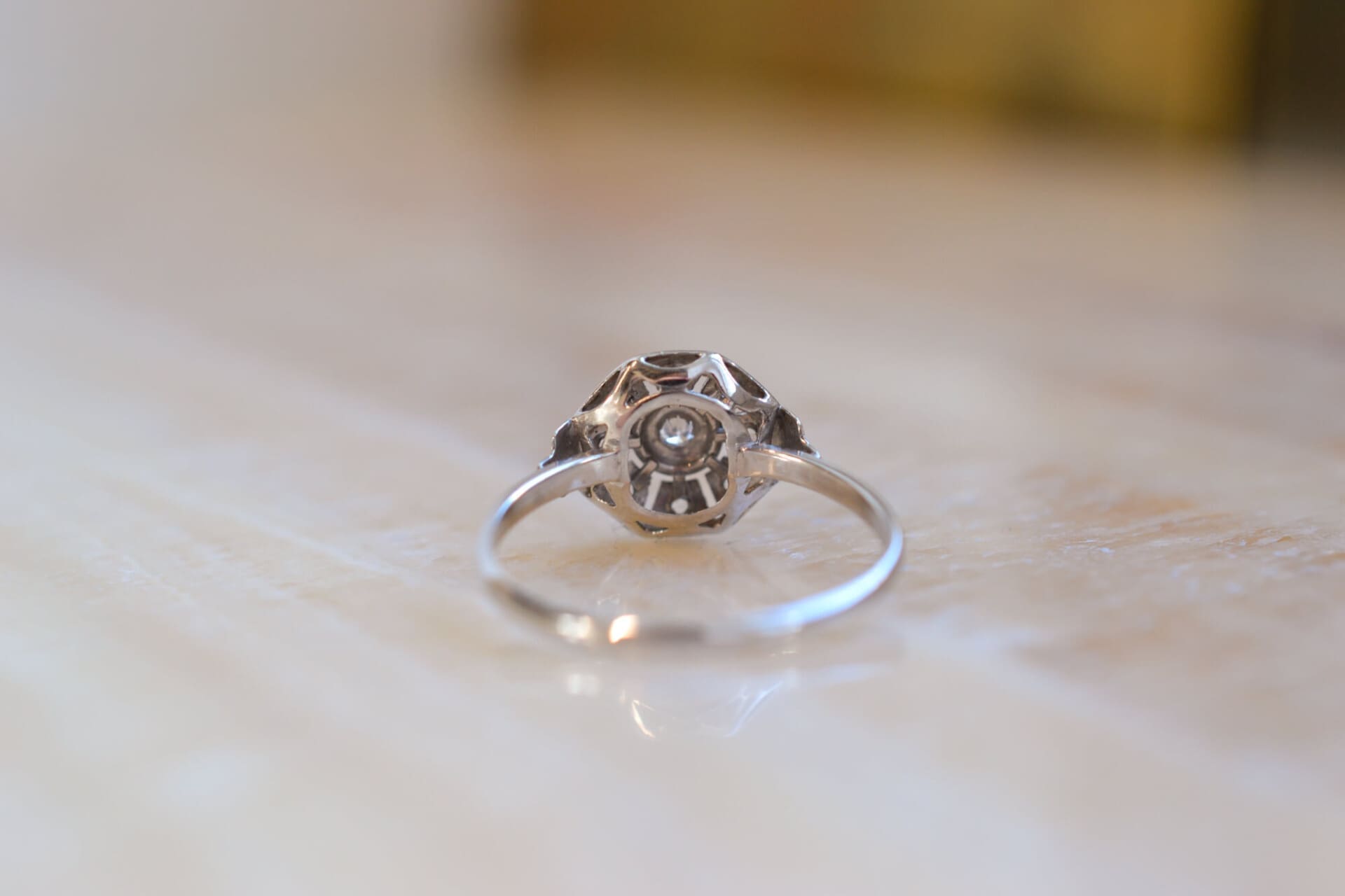 Bague octogonale Art Déco Diamants