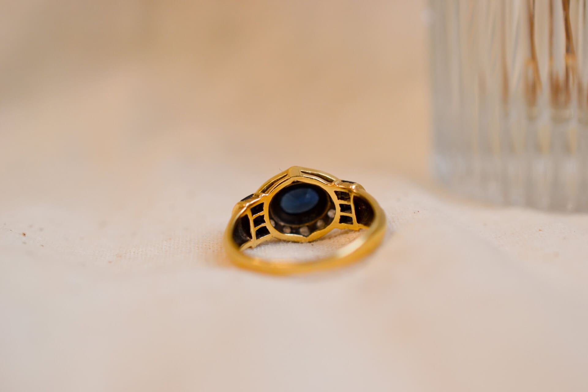 Bague ovale Saphirs et Diamants