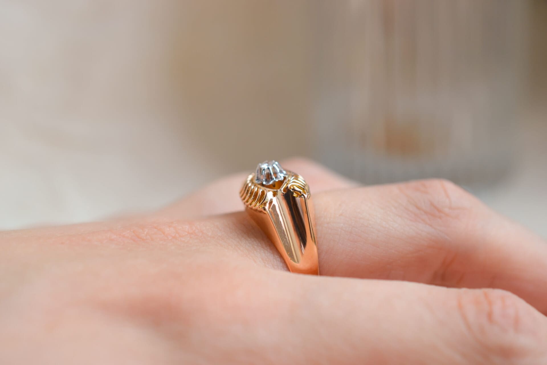 Bague spirales Diamant Années 40-50