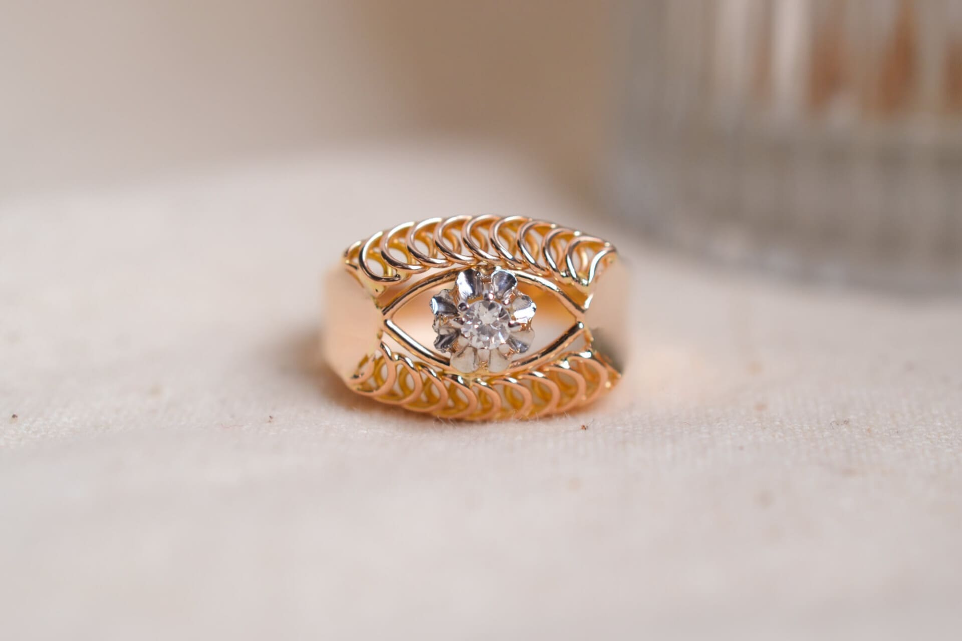 Bague spirales Diamant Années 40-50
