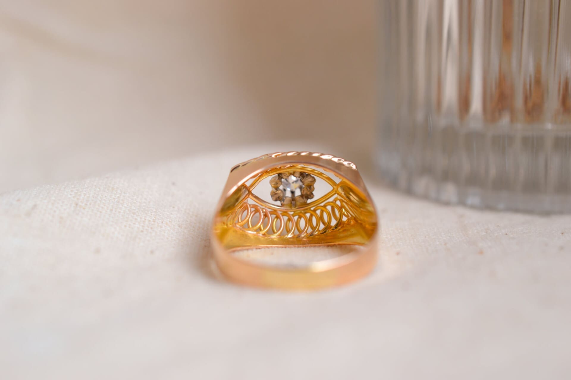 Bague spirales Diamant Années 40-50