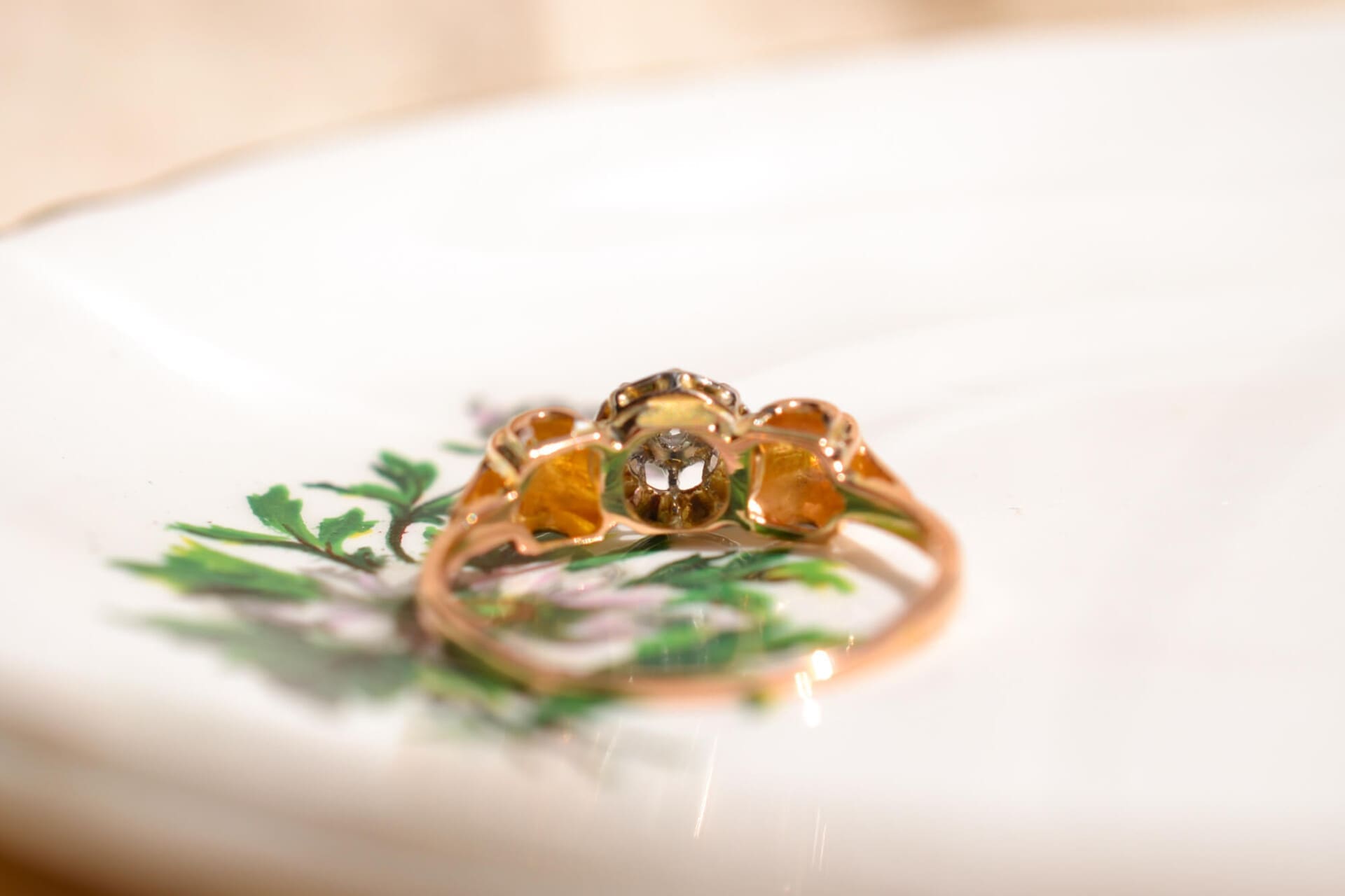Bague style Art Déco 2 Ors Diamant