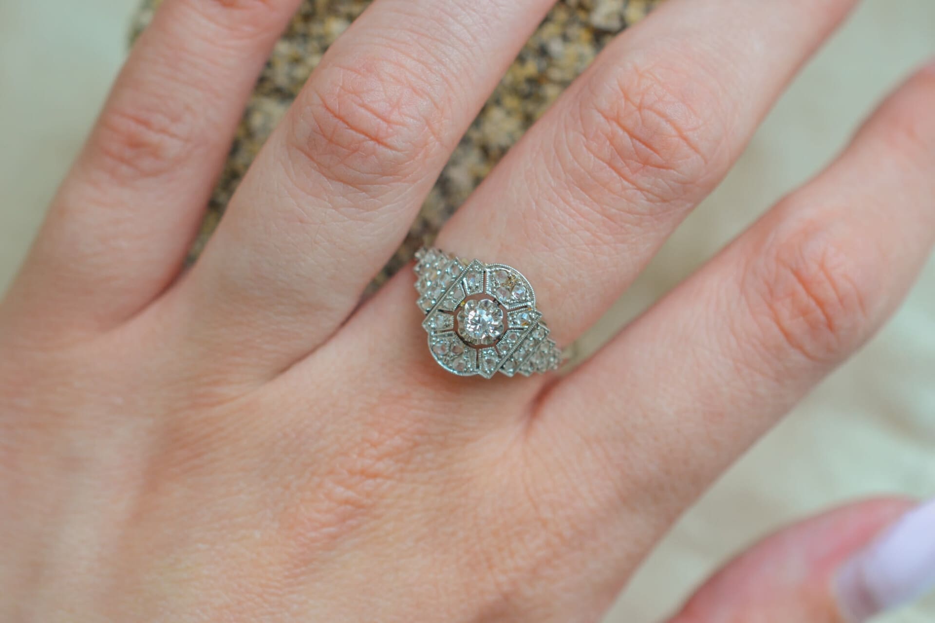 Bague style Art Déco Diamants