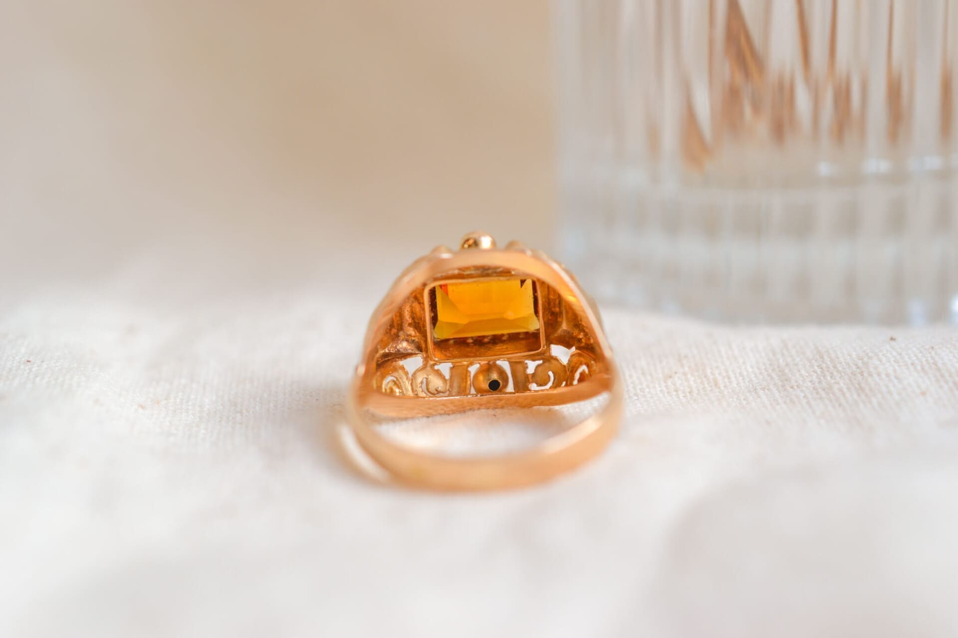 Bague style Tank Citrine