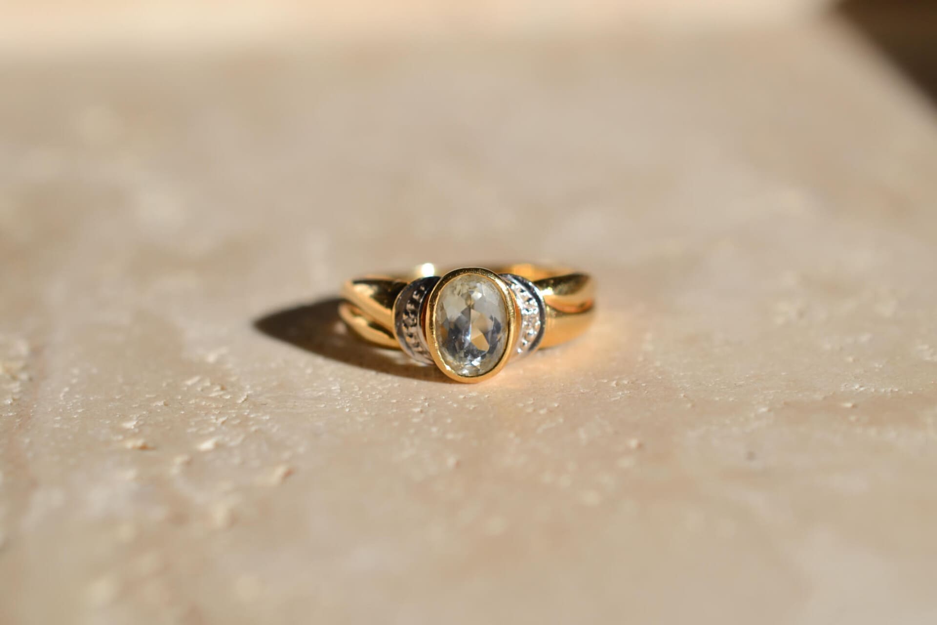 Bague torsades Aigue-Marine et Diamants