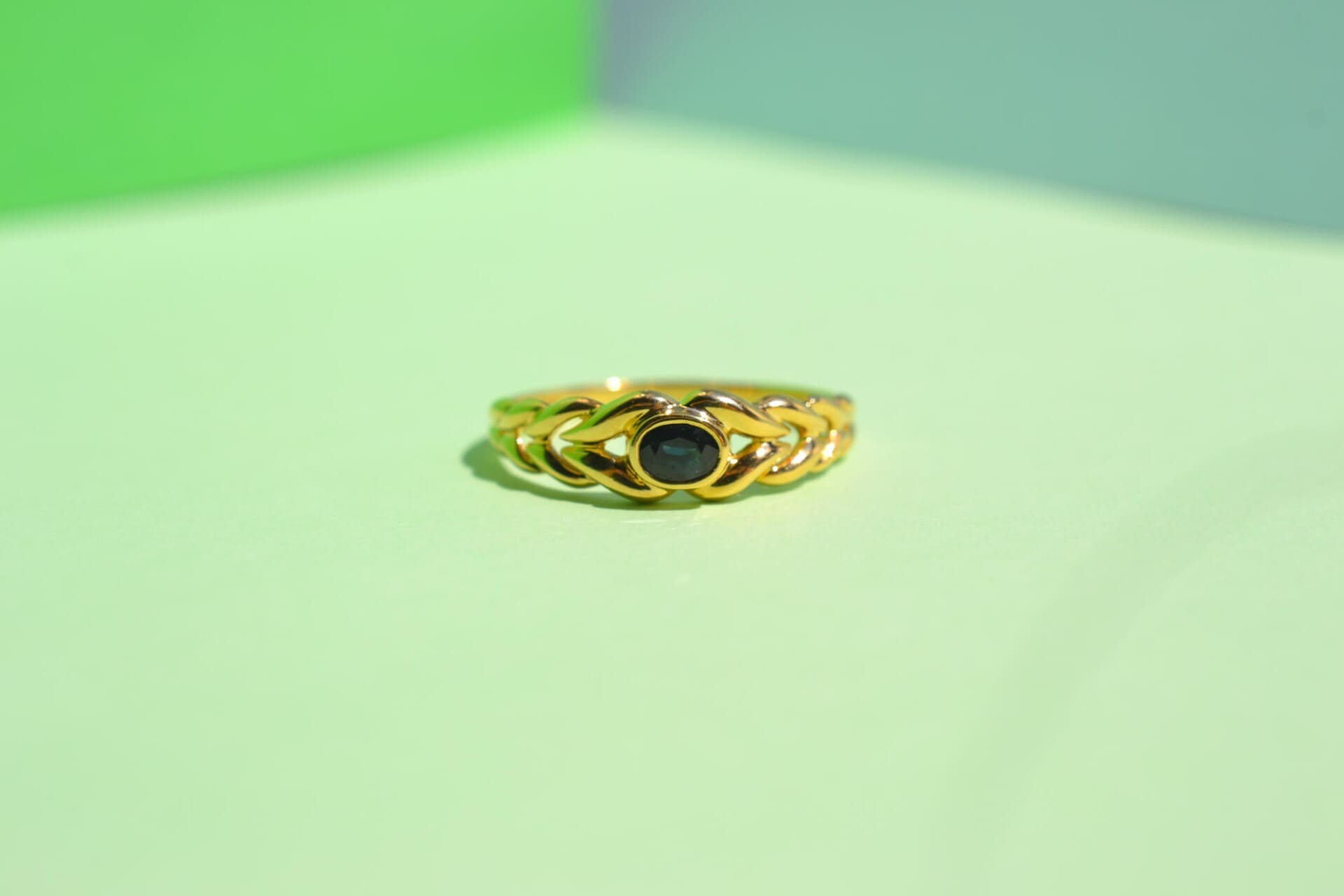 Bague tressée Saphir
