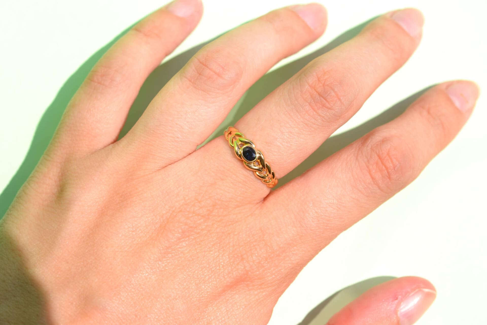 Bague tressée Saphir