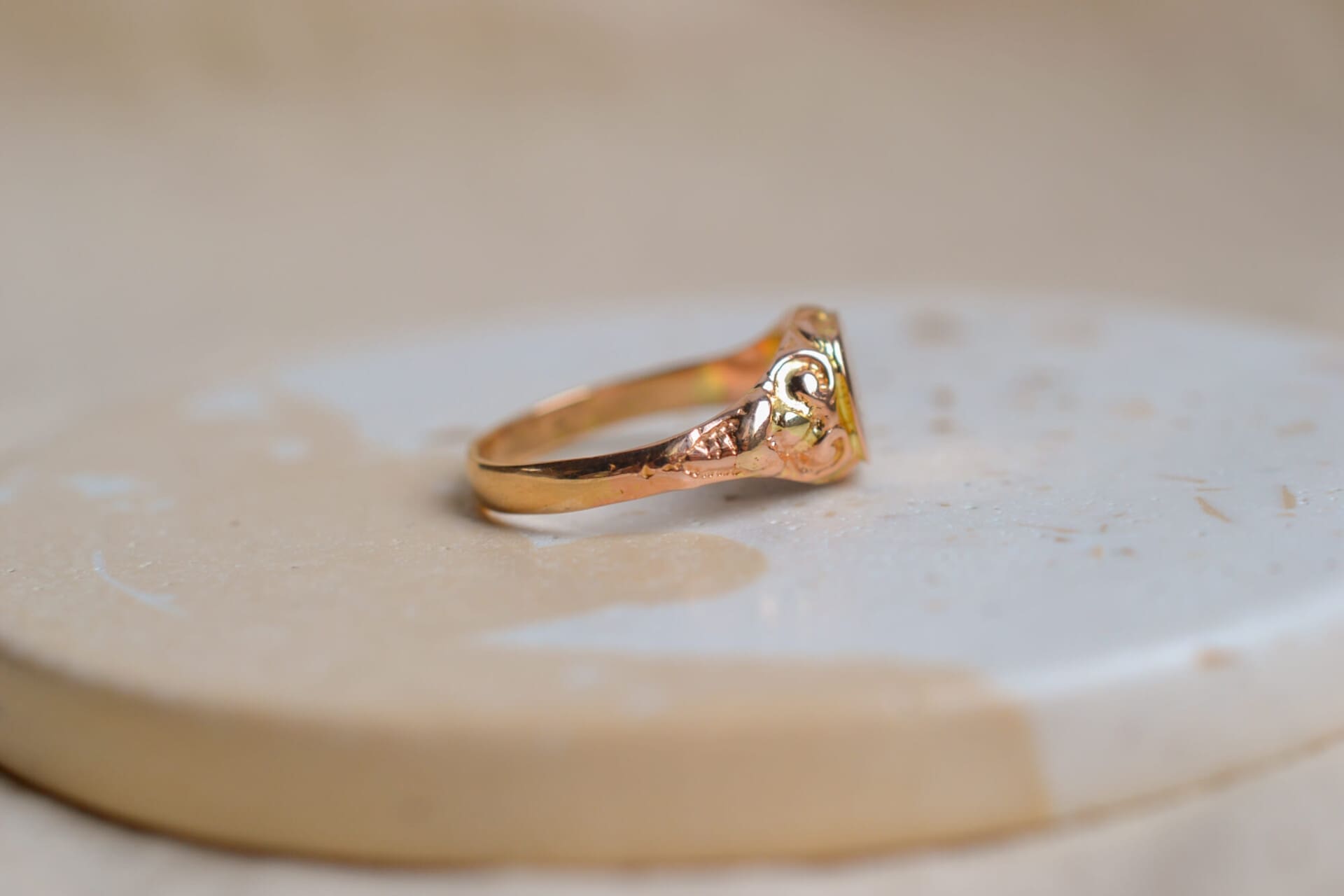 Chevalière Art Nouveau Or rose