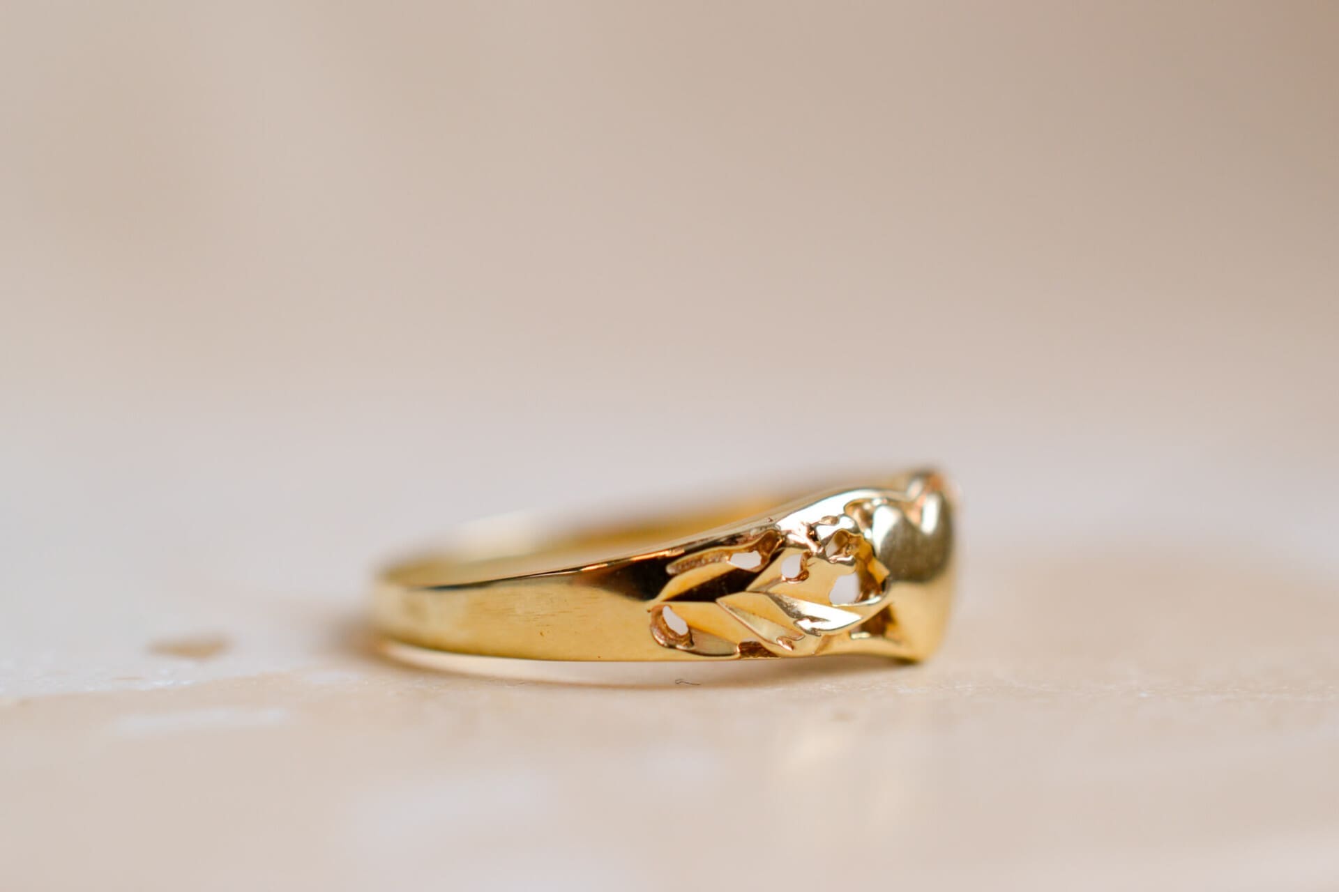 Bague chevalière coeur