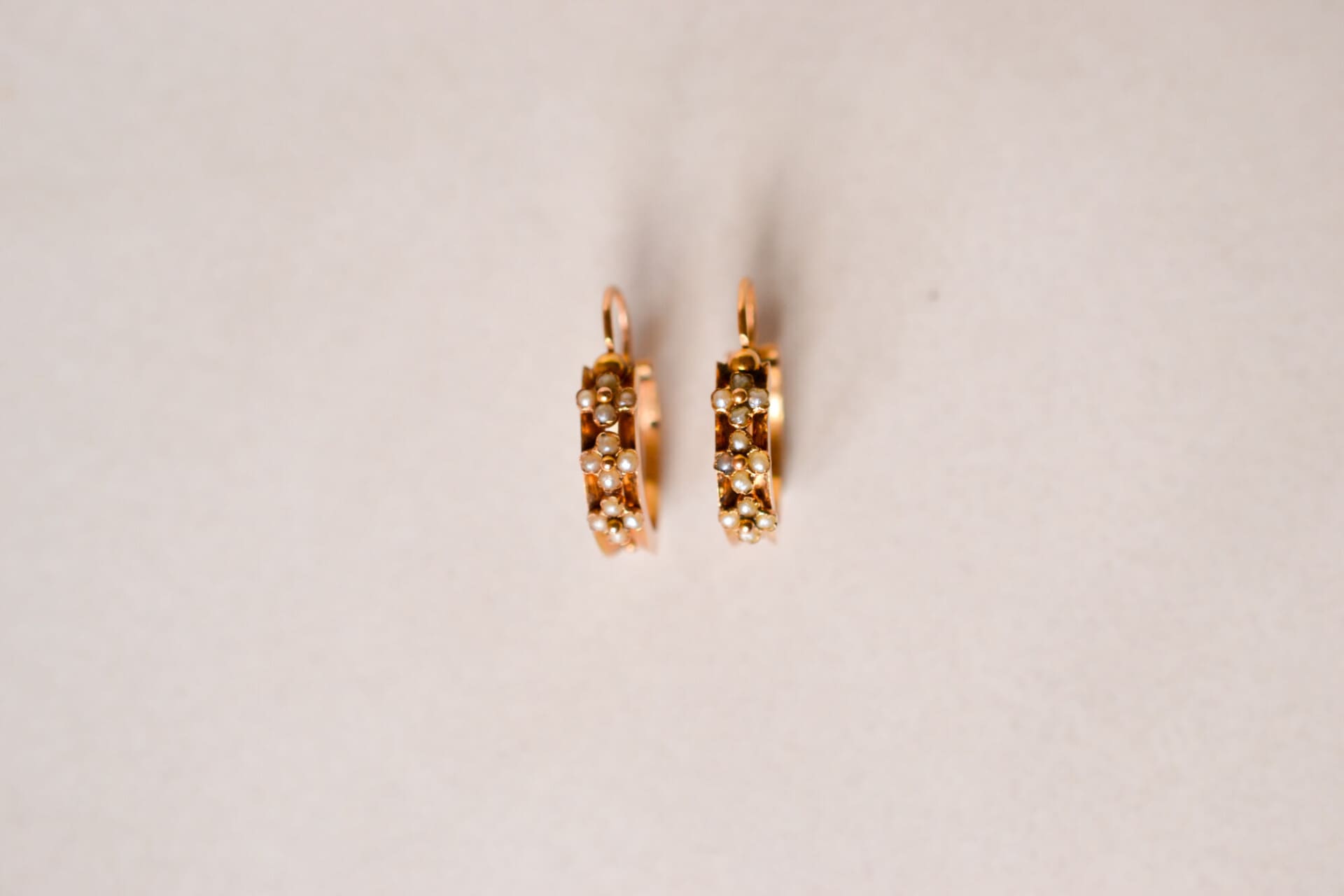 Créoles Or rose Perles fines