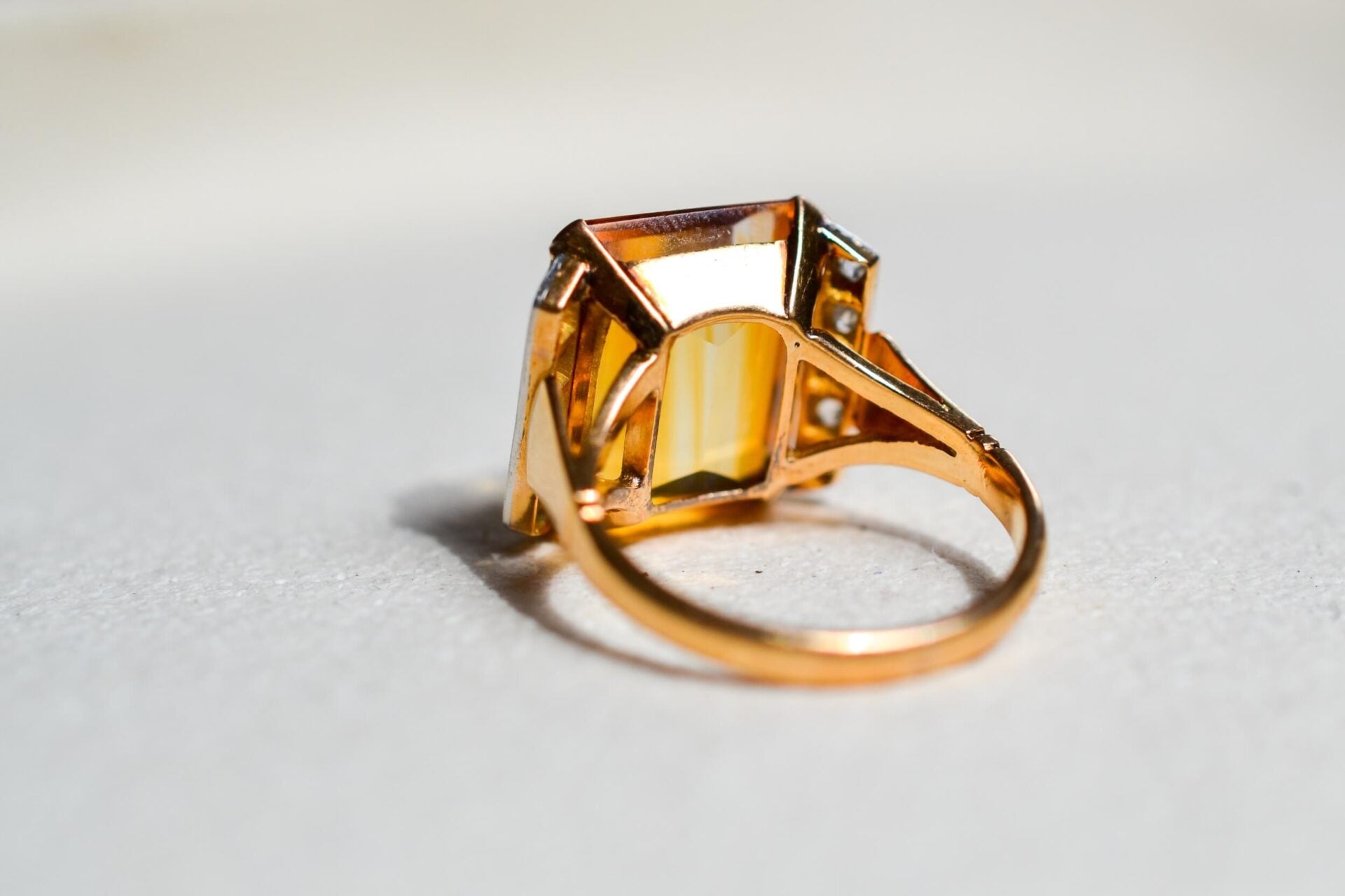 Bague Cocktail Citrine Diamants