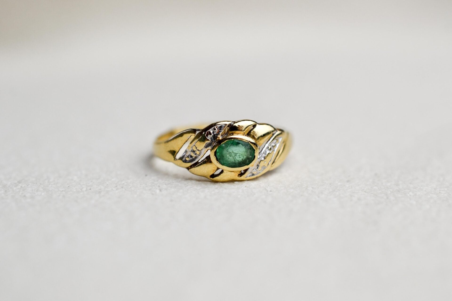 Bague Jonc Pinky Ring Emeraude