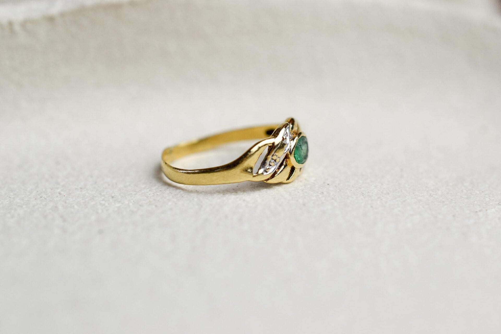 Bague Jonc Pinky Ring Emeraude