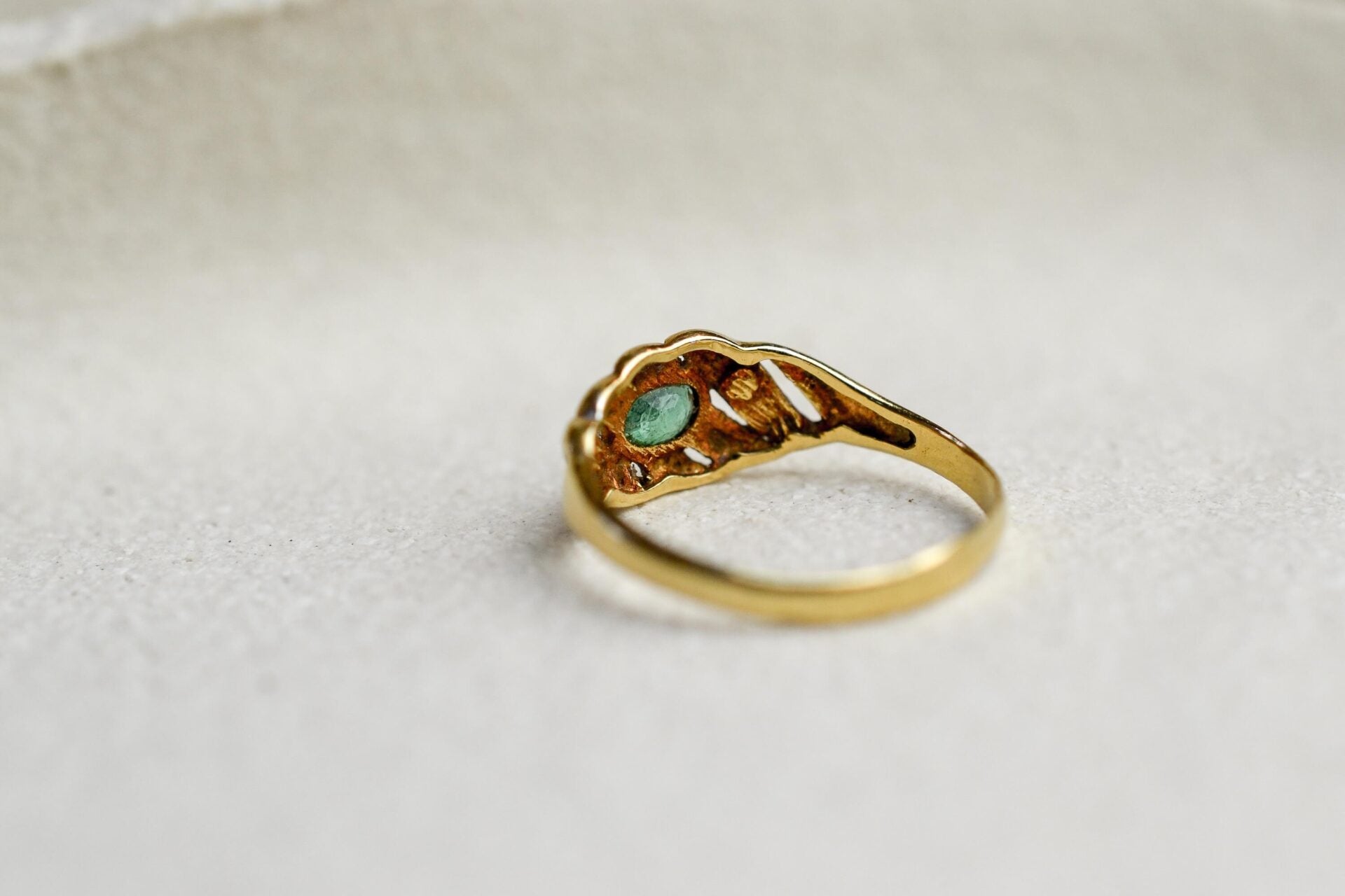 Bague Jonc Pinky Ring Emeraude