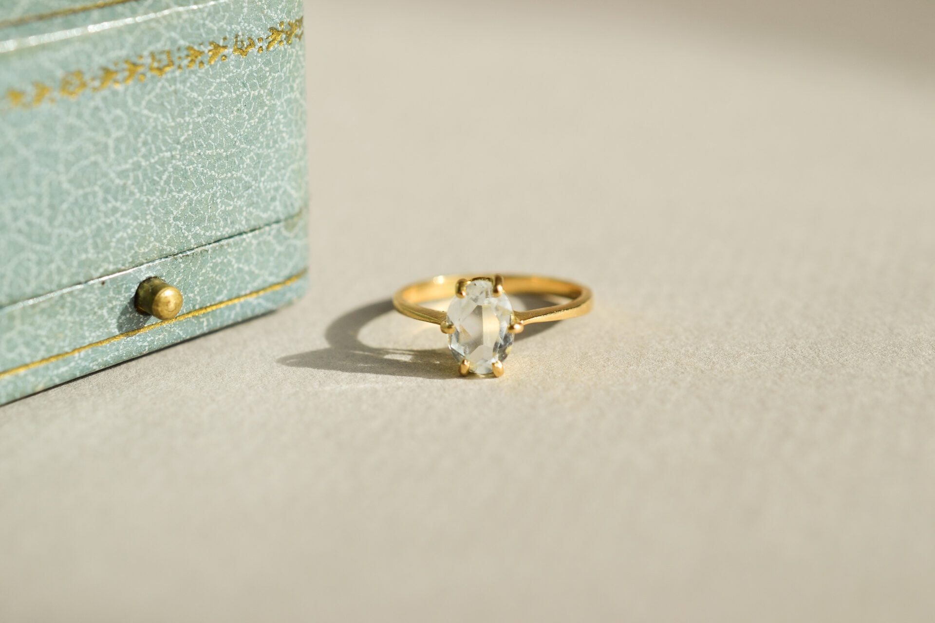 Bague Solitaire Aigue-Marine