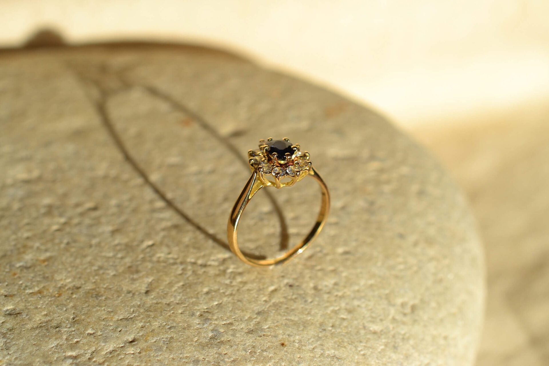 Bague Marguerite Saphir Oxydes