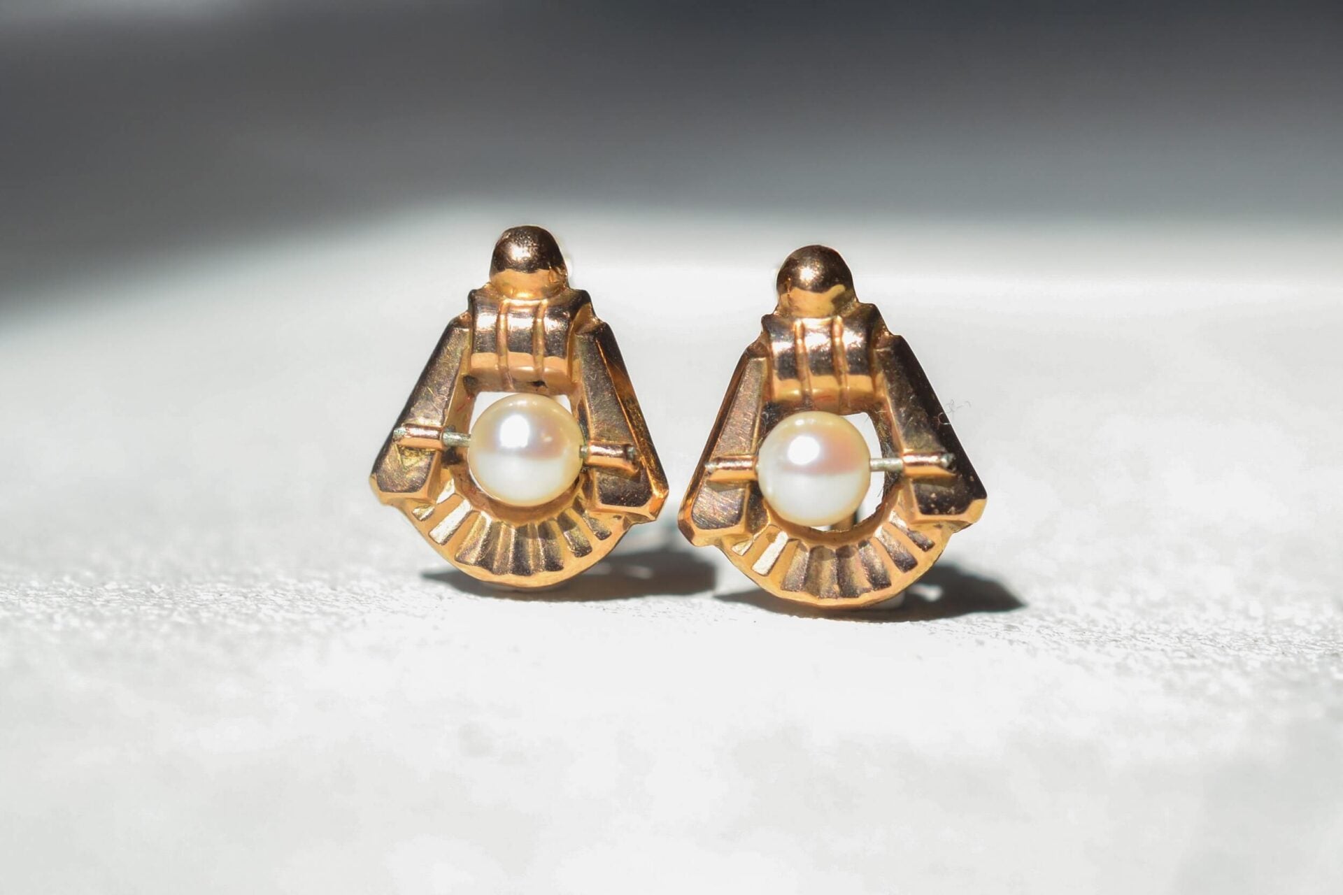 Dormeuses style Art Déco Perles