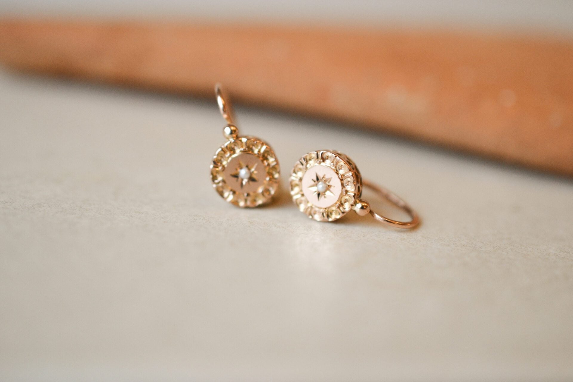 Dormeuse Perles Or champagne