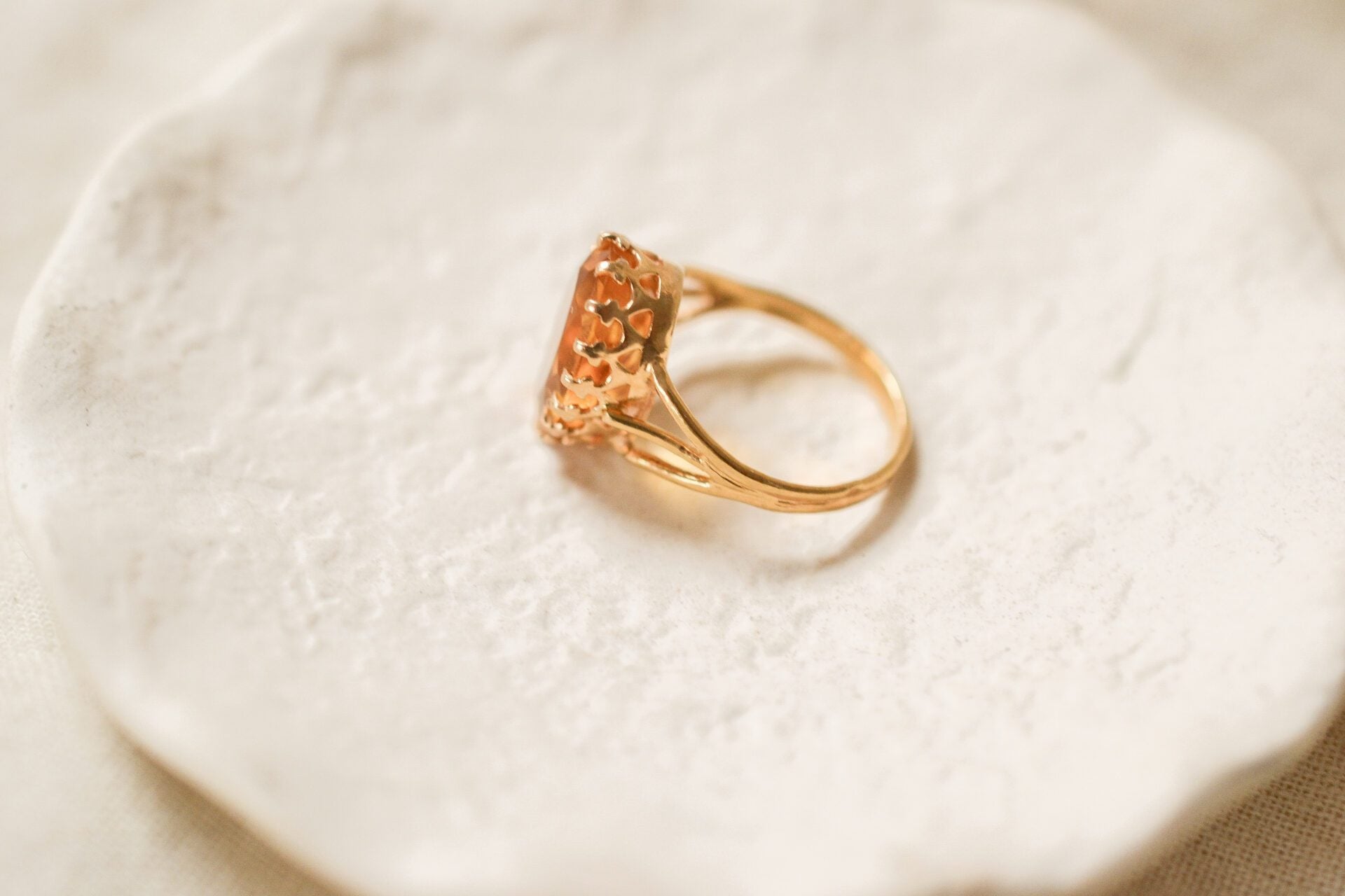 Bague Cocktail Citrine facettée