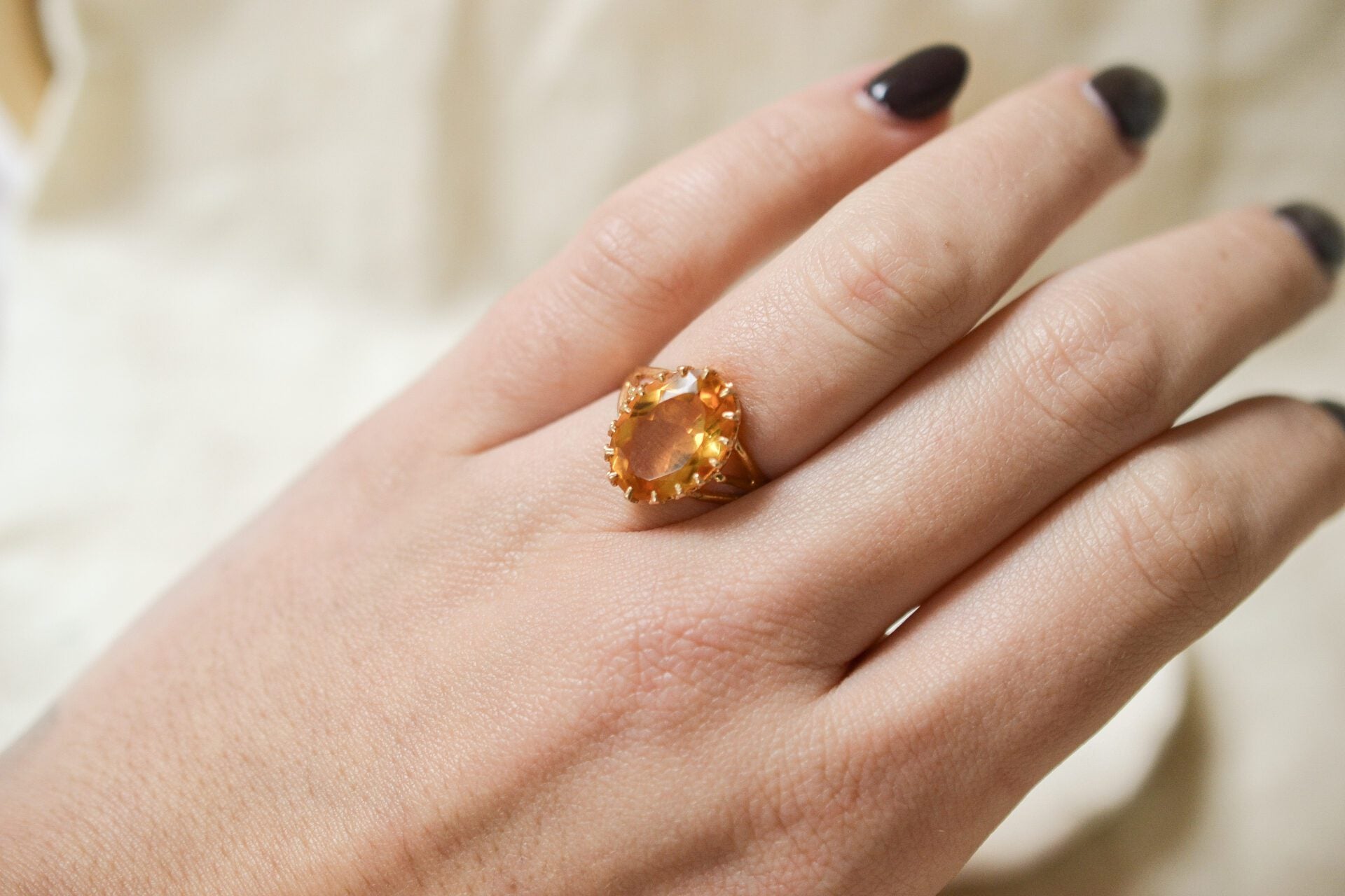 Bague Cocktail Citrine facettée